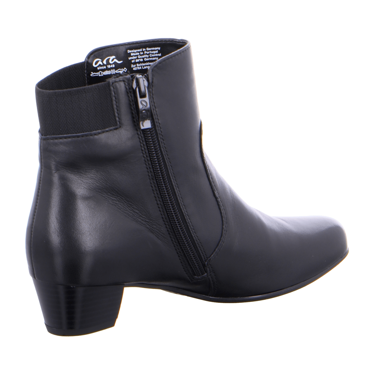 ARA CATANIA Women's Ankle Boots Black with Zipper Warm Lined Rubber Sole - Bartel-Shop