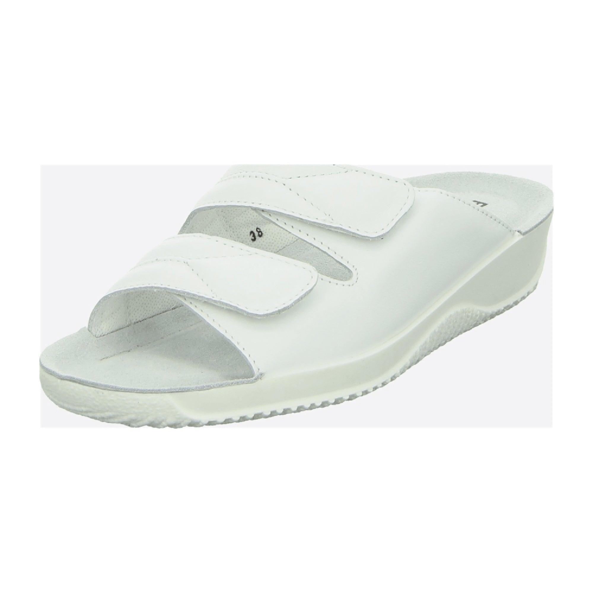 Rohde Comfortable Women's White Leather Sandals with Velcro Strap