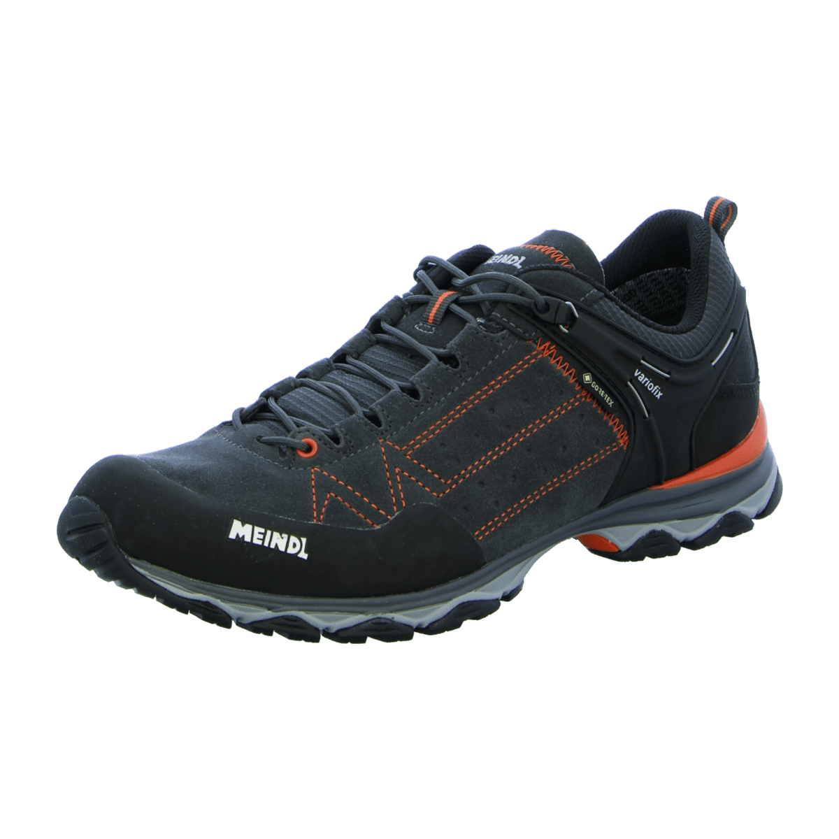 Meindl Men's Trekking Boots - Waterproof Black Orange Leather