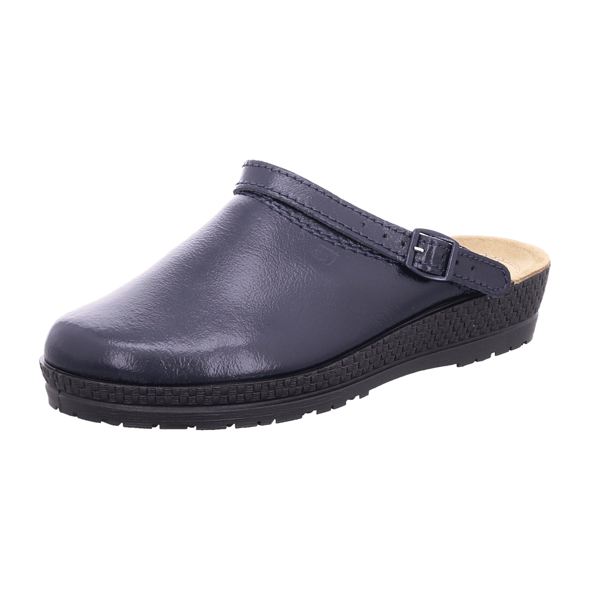 Rohde Neustadt Blue Leather Clogs for Women with Back Strap