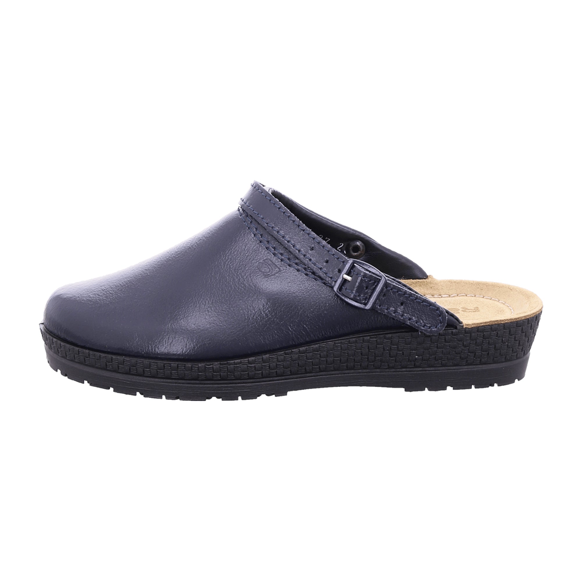 Rohde Neustadt Blue Leather Clogs for Women with Back Strap