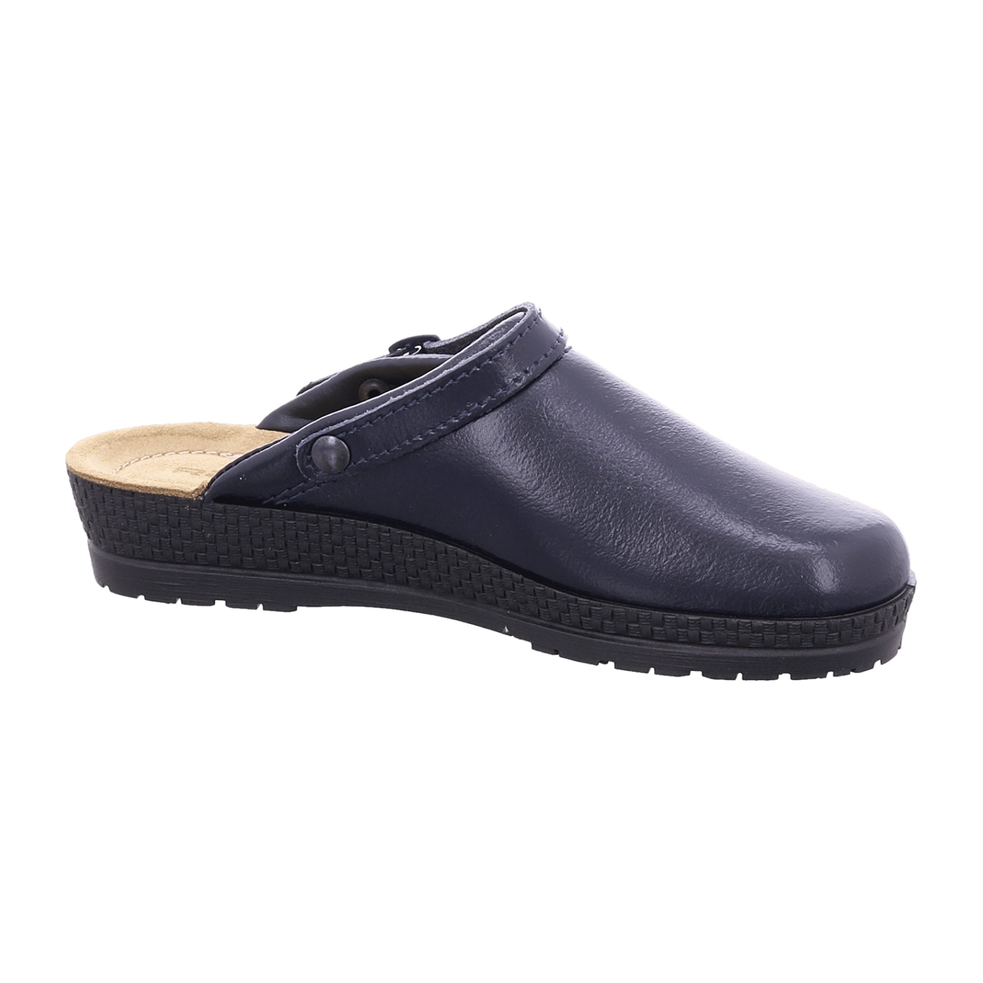 Rohde Neustadt Blue Leather Clogs for Women with Back Strap