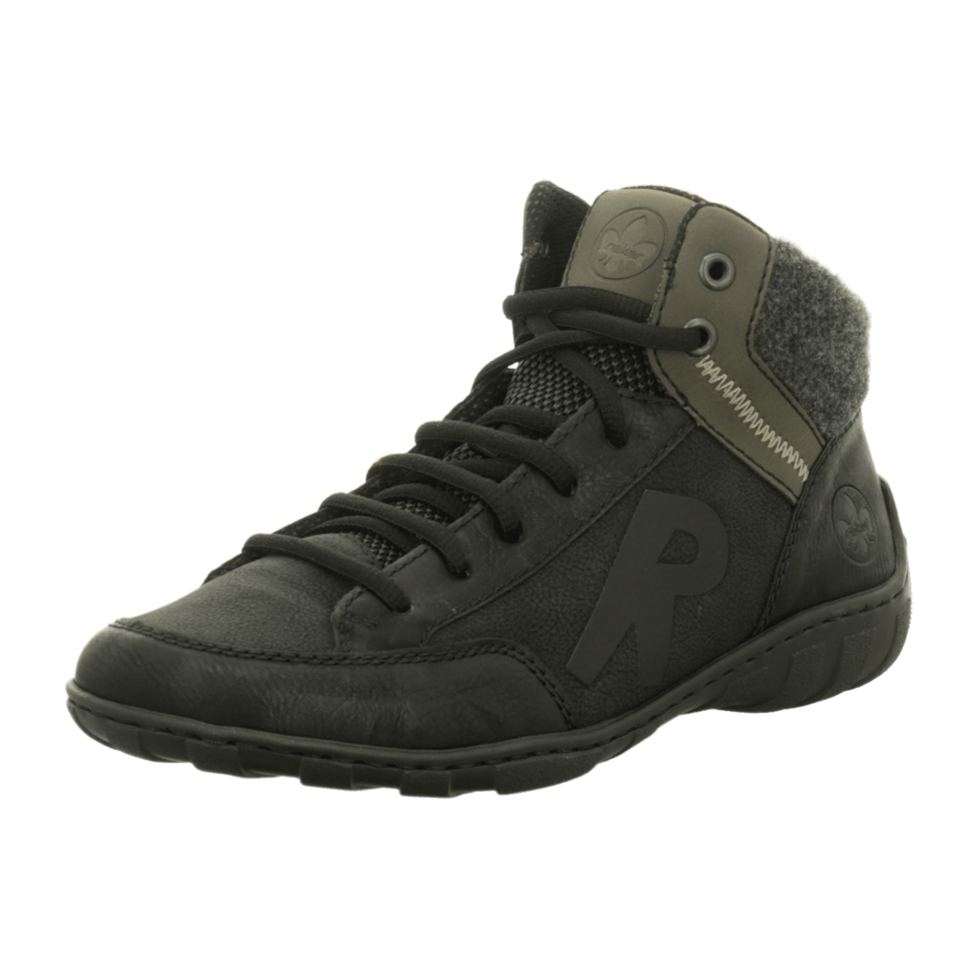 Rieker Women's Black Lace-Up Ankle Boots with Warm Lining for Everyday Comfort
