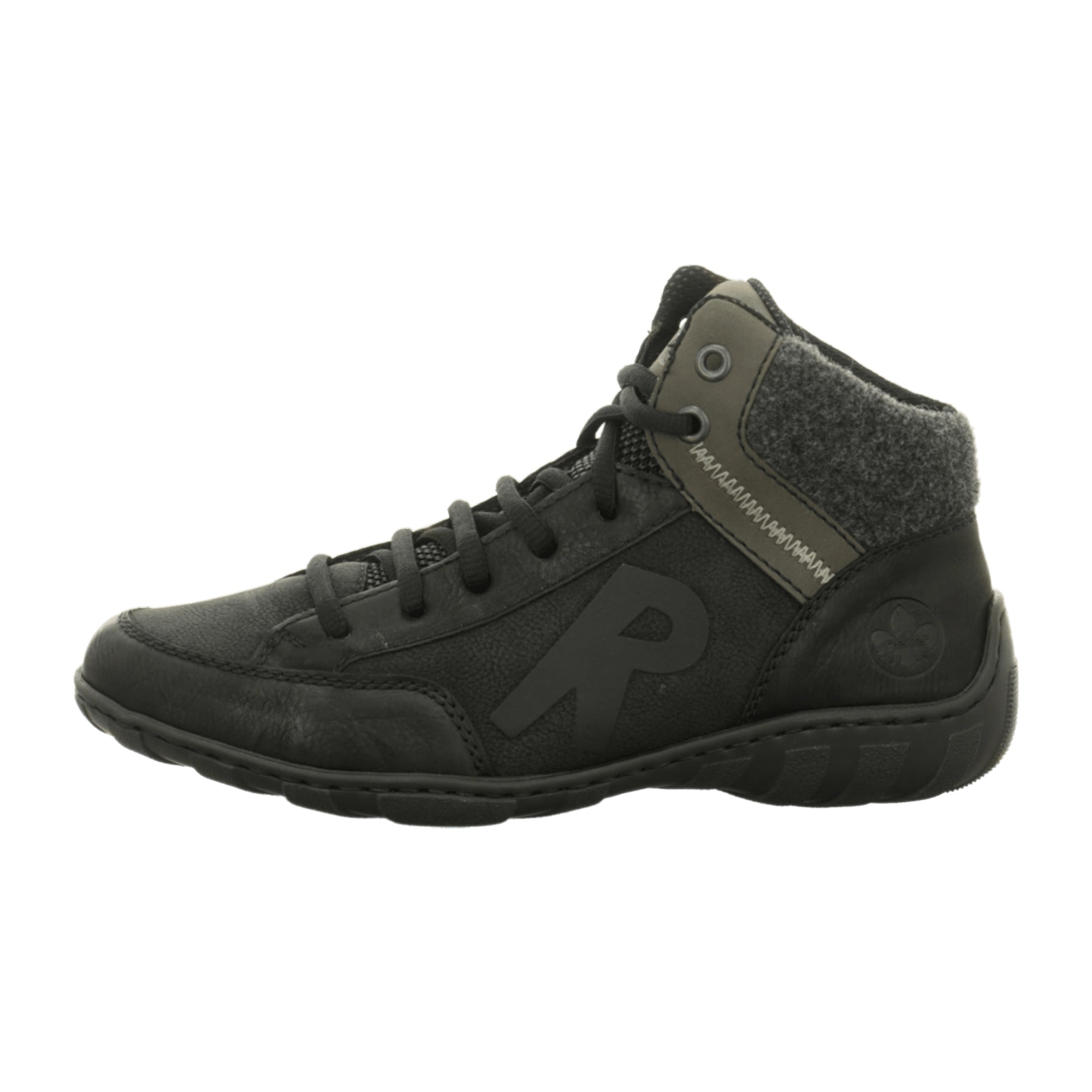 Rieker Women's Black Lace-Up Ankle Boots with Warm Lining for Everyday Comfort