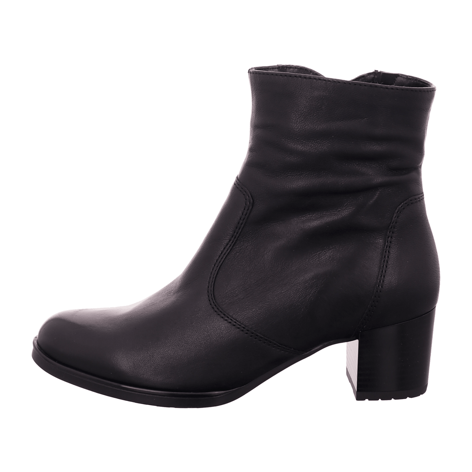 ARA FLORENZ Women's Leather Ankle Boots with Side Zipper, Black Smooth Leather, Cold Weather Lined - Bartel-Shop