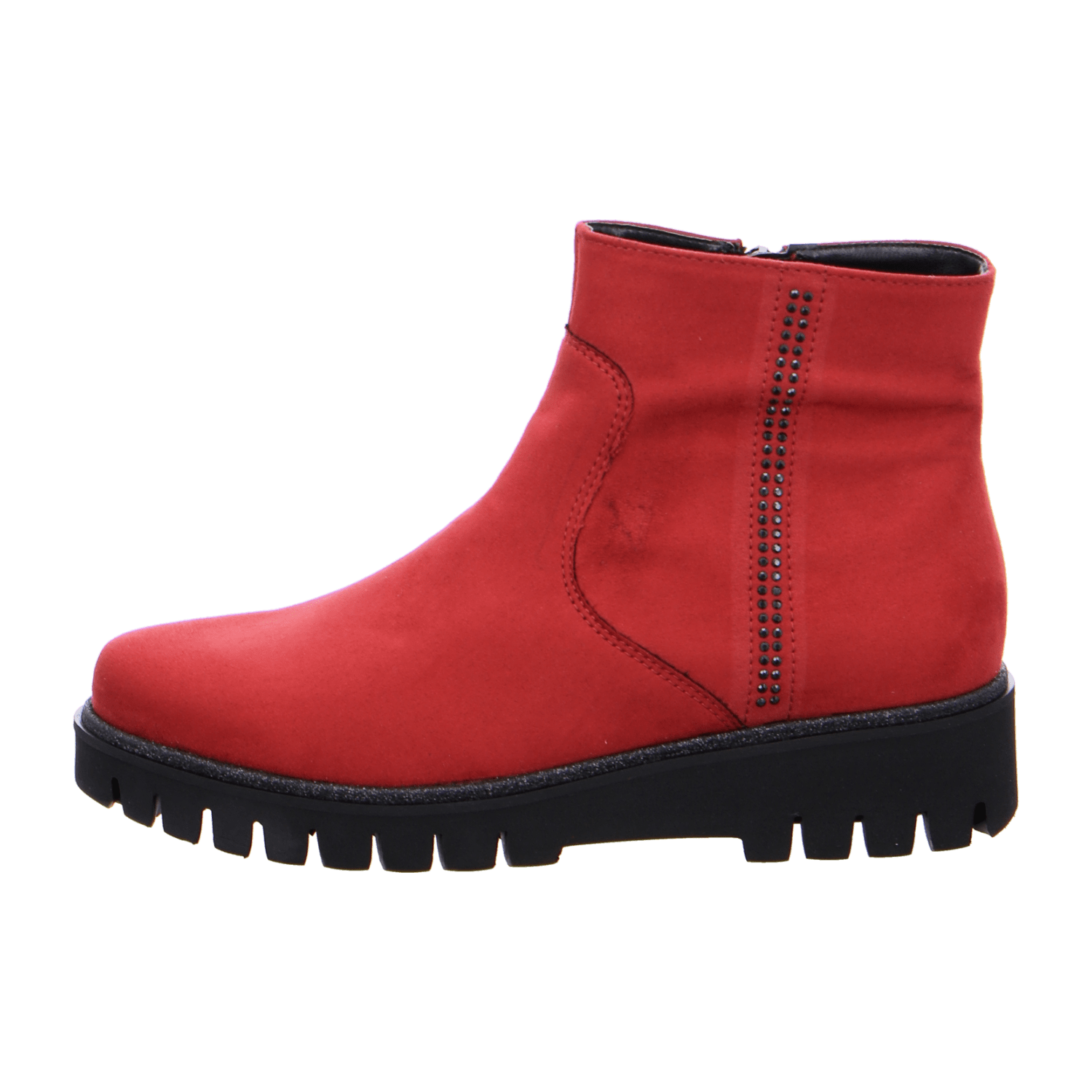 ARA JACKSON Women's Ankle Boots with Zipper in Red Round Toe Textile Lining - Bartel-Shop