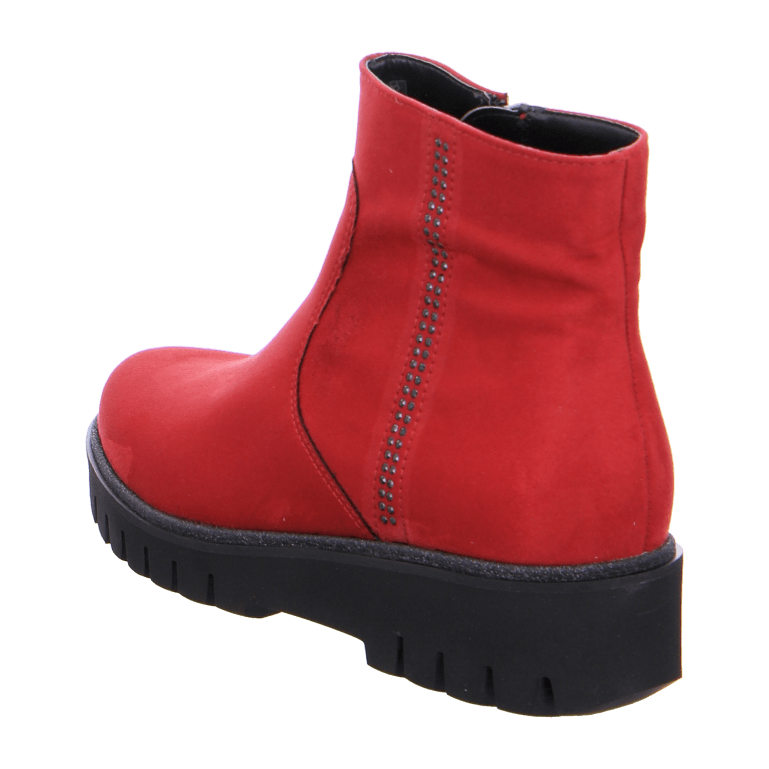 ARA JACKSON Women's Ankle Boots with Zipper in Red Round Toe Textile Lining - Bartel-Shop