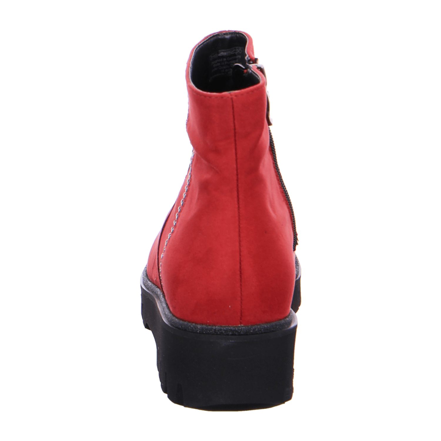 ARA JACKSON Women's Ankle Boots with Zipper in Red Round Toe Textile Lining - Bartel-Shop