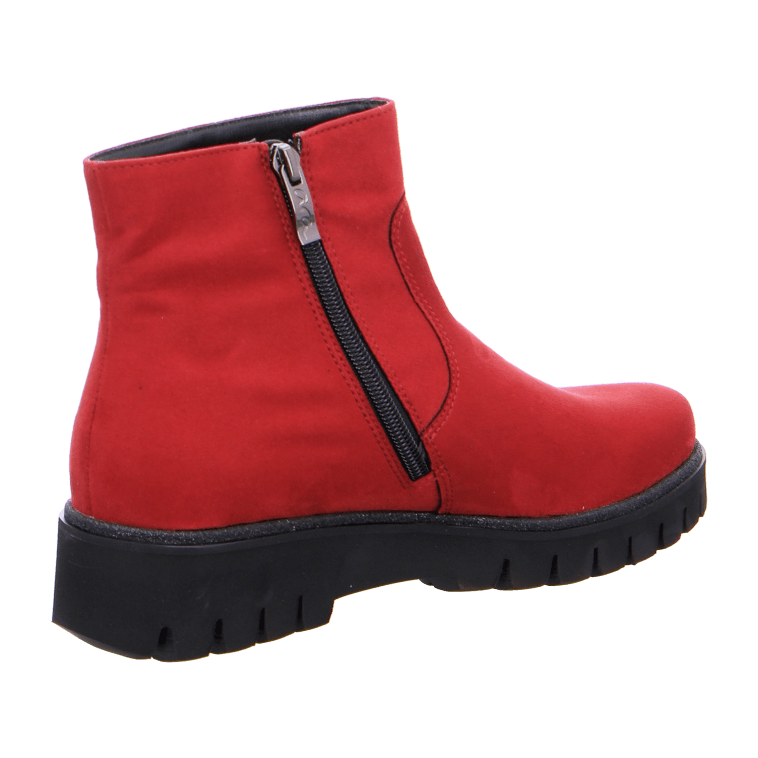 ARA JACKSON Women's Ankle Boots with Zipper in Red Round Toe Textile Lining - Bartel-Shop