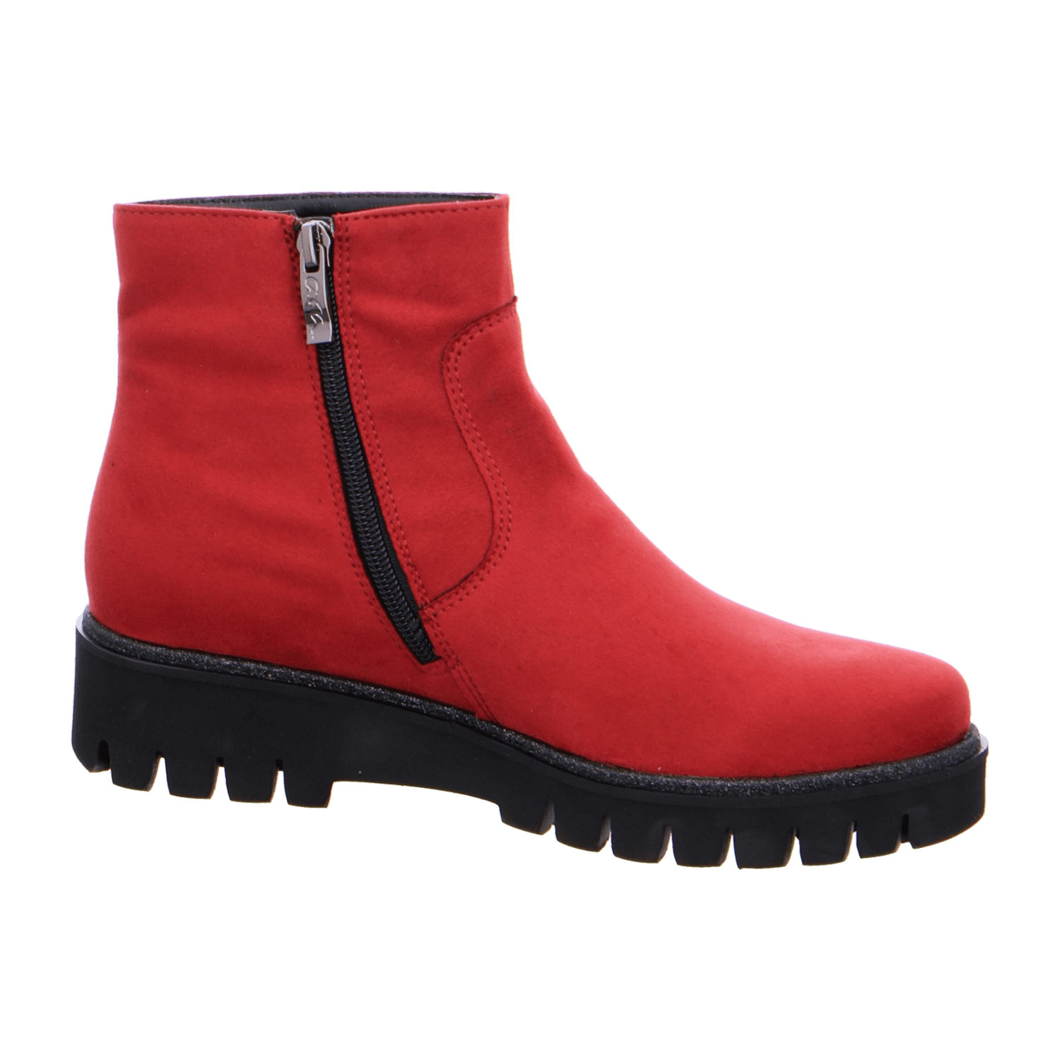 ARA JACKSON Women's Ankle Boots with Zipper in Red Round Toe Textile Lining - Bartel-Shop