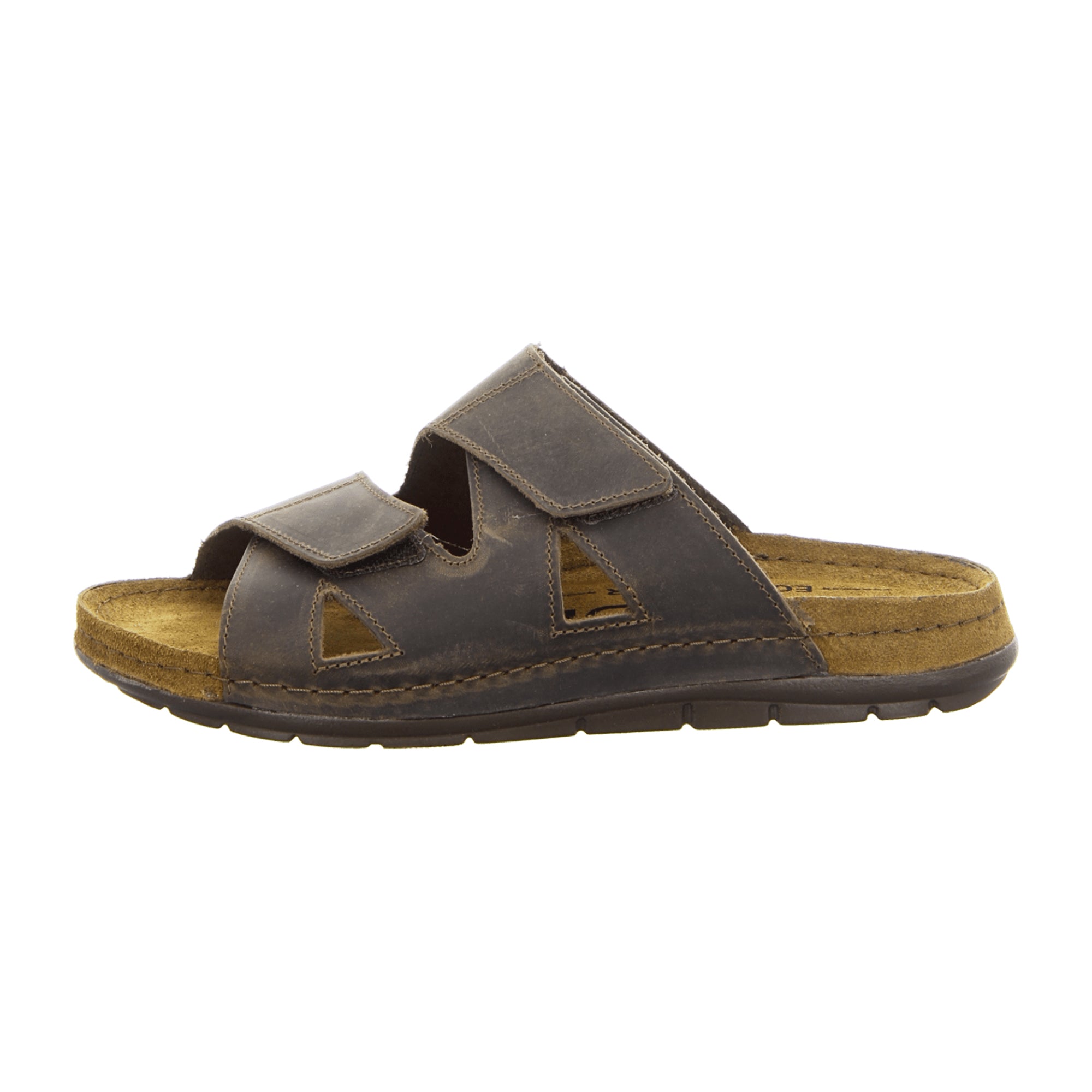 Rohde Brown Leather Sandals for Men with Velcro Closure