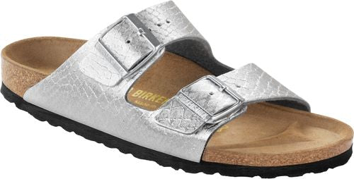 Birkenstock mule Arizona BF Anaconda Silver - Bartel-Shop