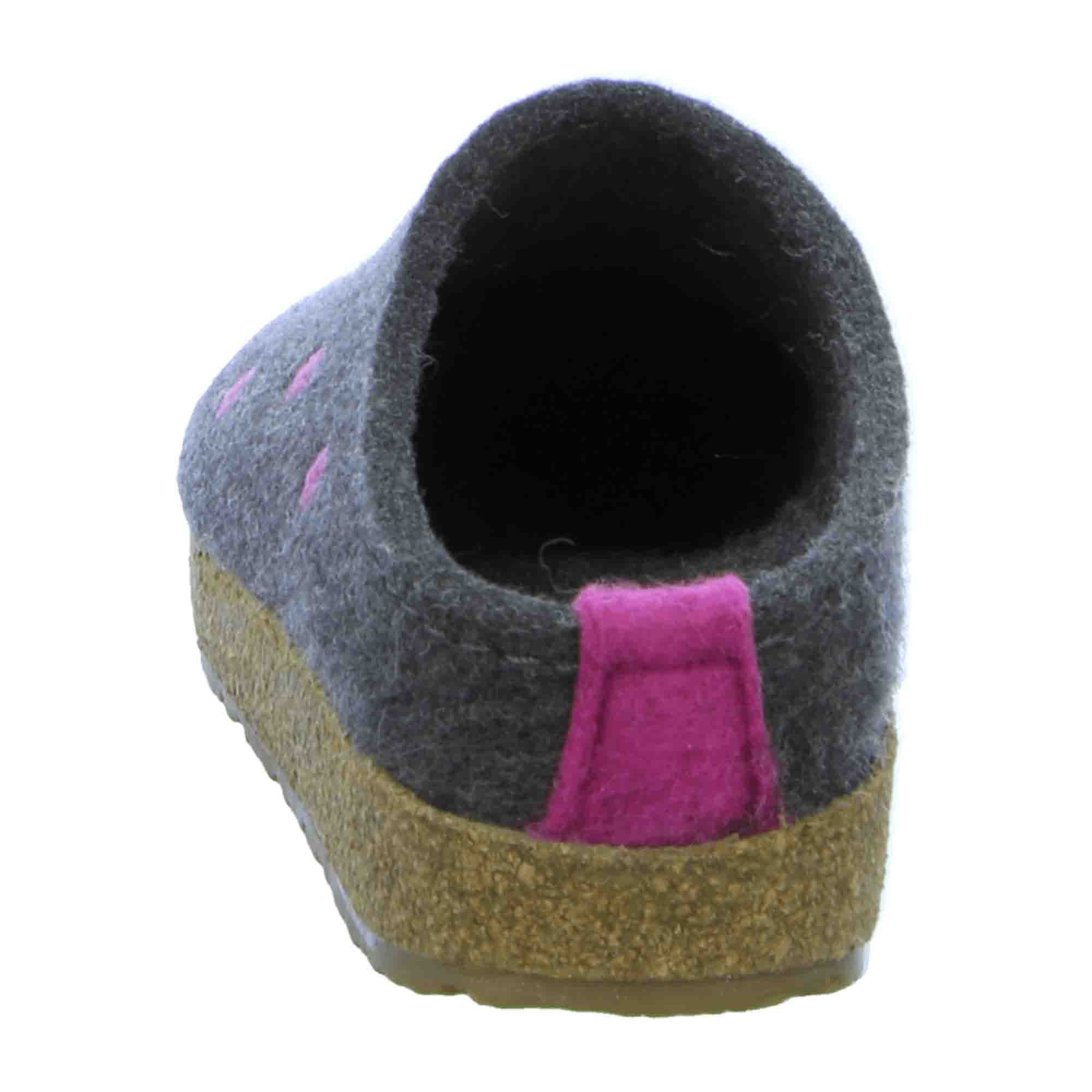 Haflinger Women's Slippers - Stylish & Comfortable Grey Wool Slides