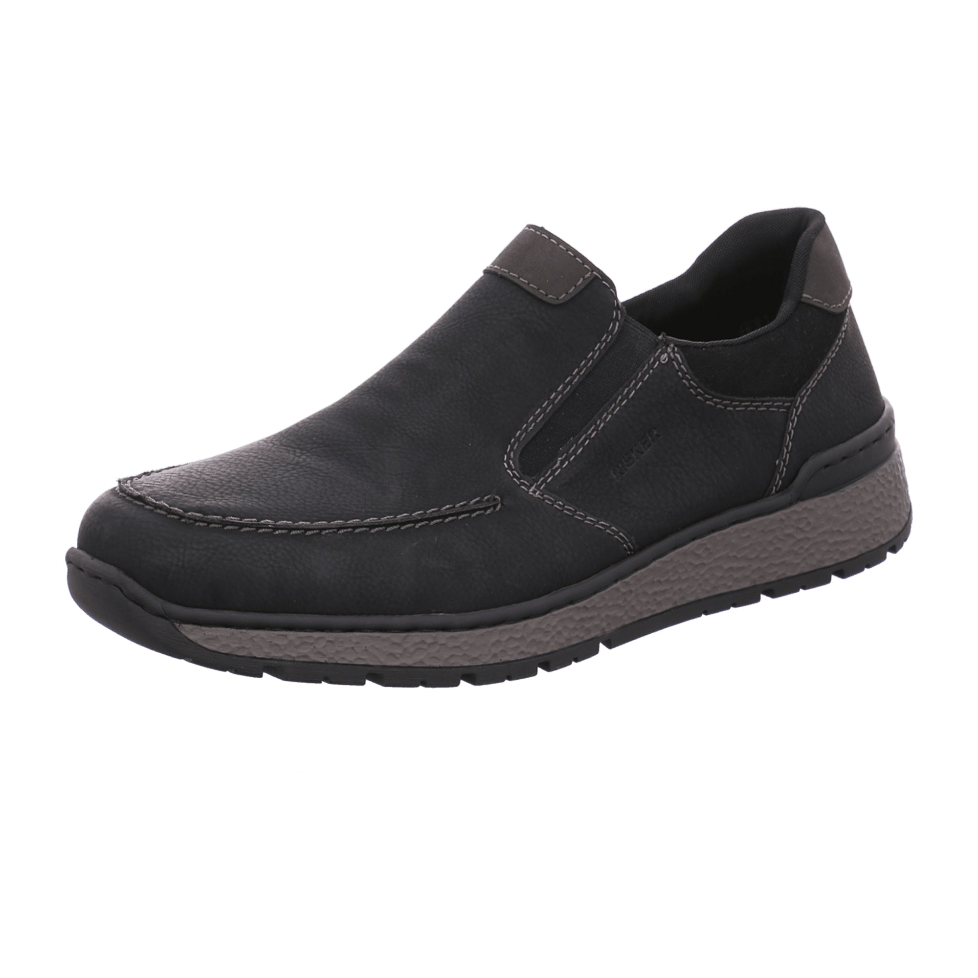 Rieker Men's Black Slip-On Shoes Comfortable Wide Fit with Removable Insole