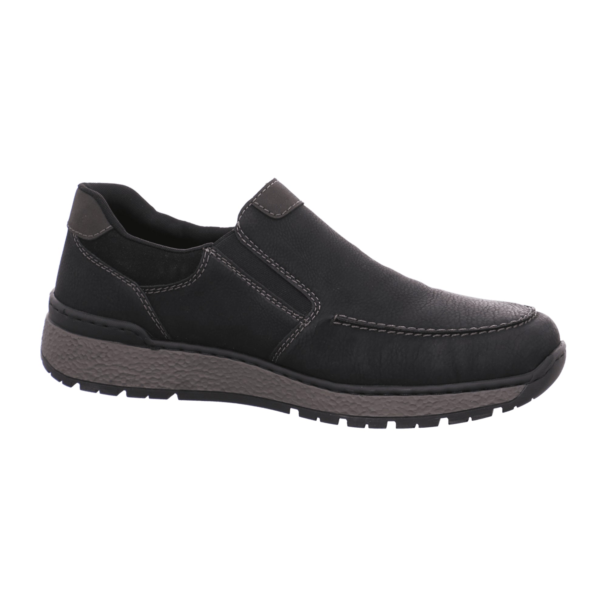 Rieker Men's Black Slip-On Shoes Comfortable Wide Fit with Removable Insole