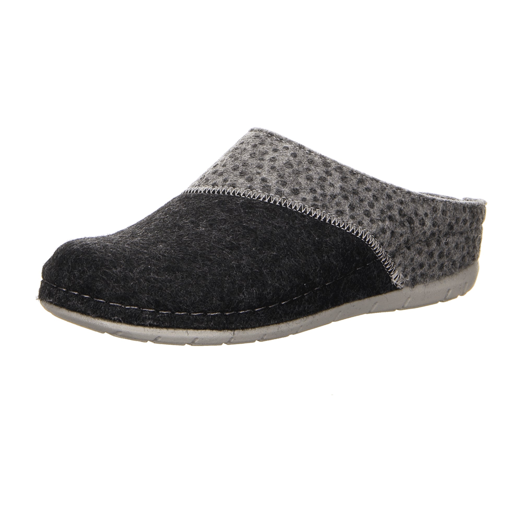 Rohde Rodigo 6031-82 Anthracite Soft Felt Women's Slippers Gray Wedge Heel