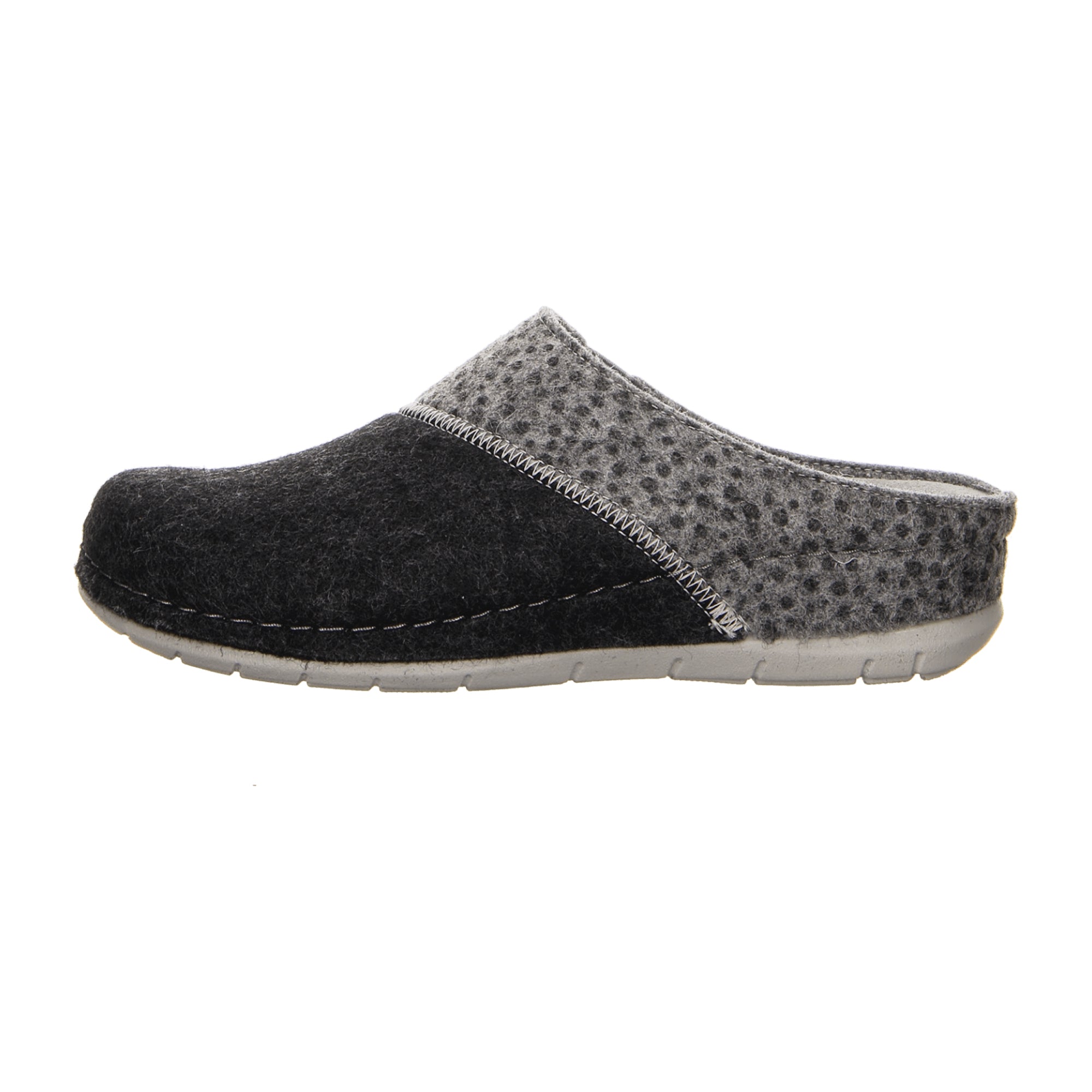 Rohde Rodigo 6031-82 Anthracite Soft Felt Women's Slippers Gray Wedge Heel