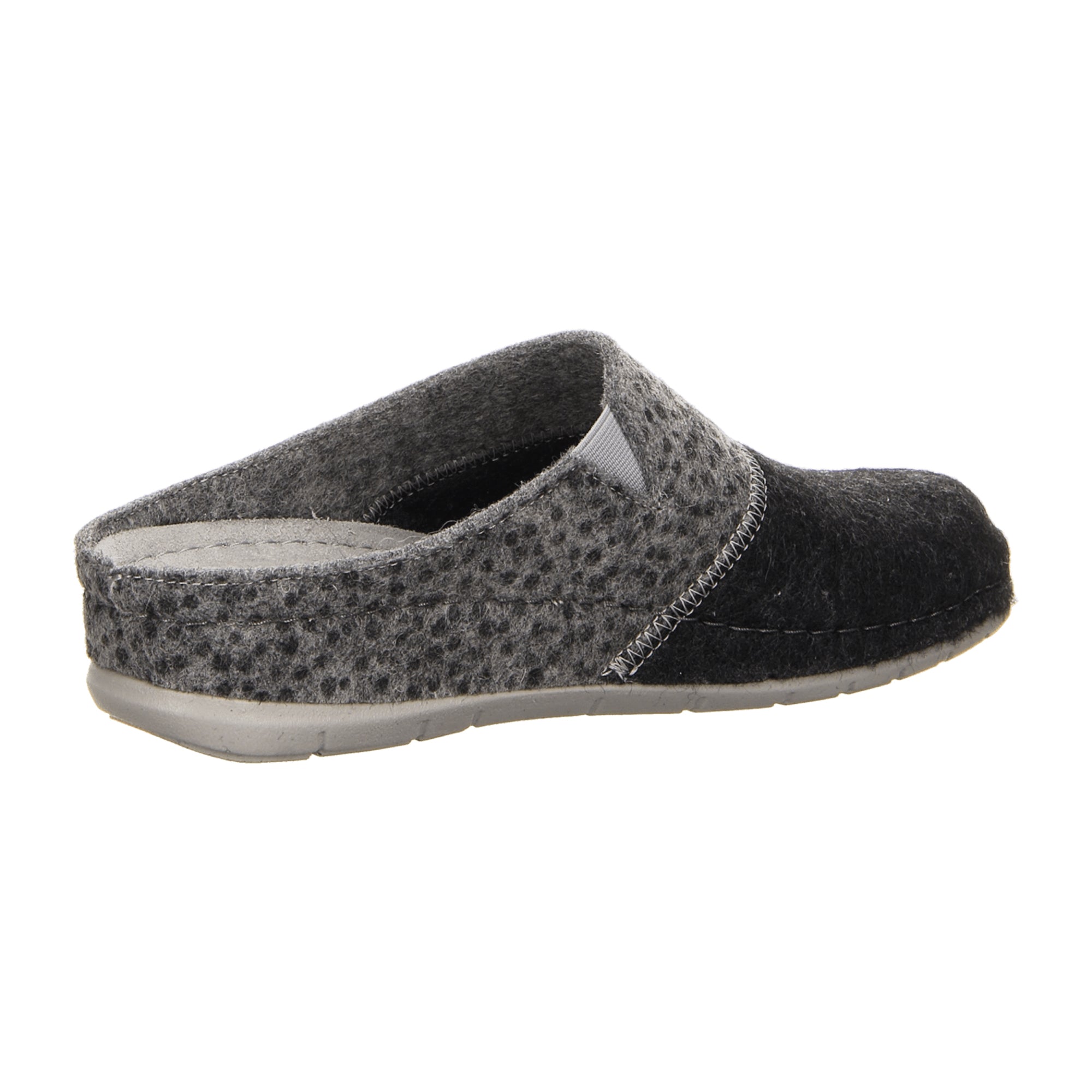 Rohde Rodigo 6031-82 Anthracite Soft Felt Women's Slippers Gray Wedge Heel