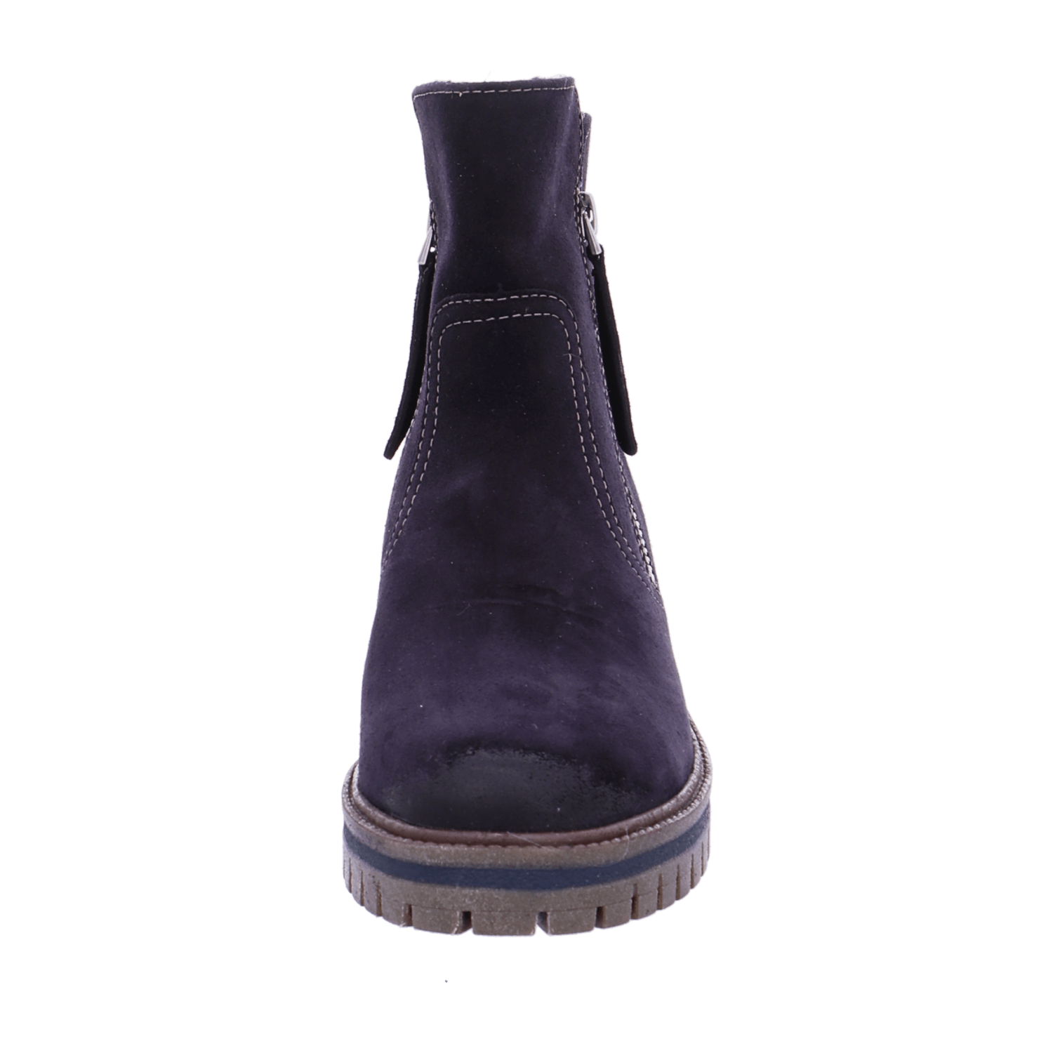 ARA JACKSON Women's Boots in Blue Nubuck Leather with Zipper, Ankle Boots, Round Toe - Bartel-Shop