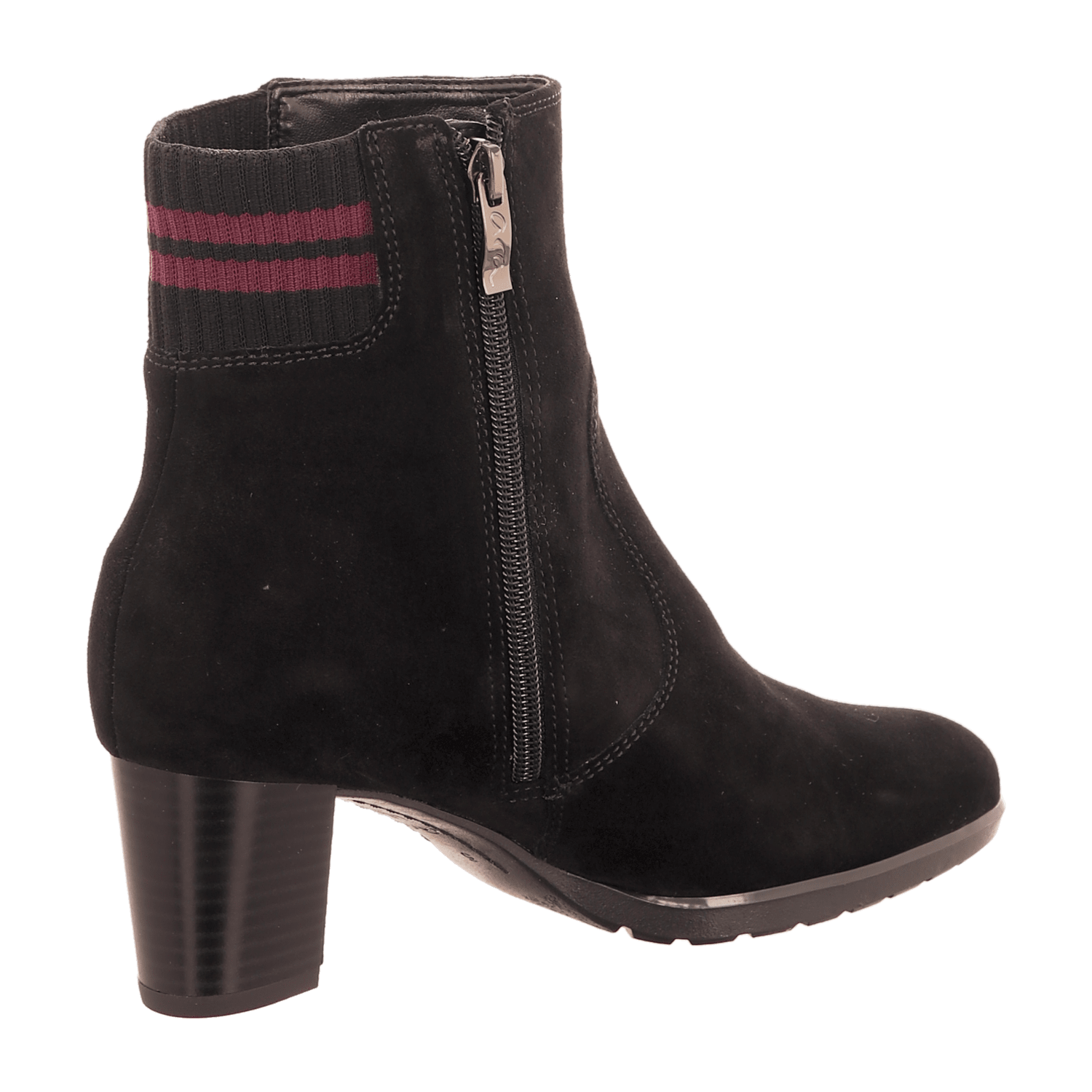ARA ORLY Women's Ankle Boots with Zipper in Black Synthetic with Leather-Textile Lining and Round Toe