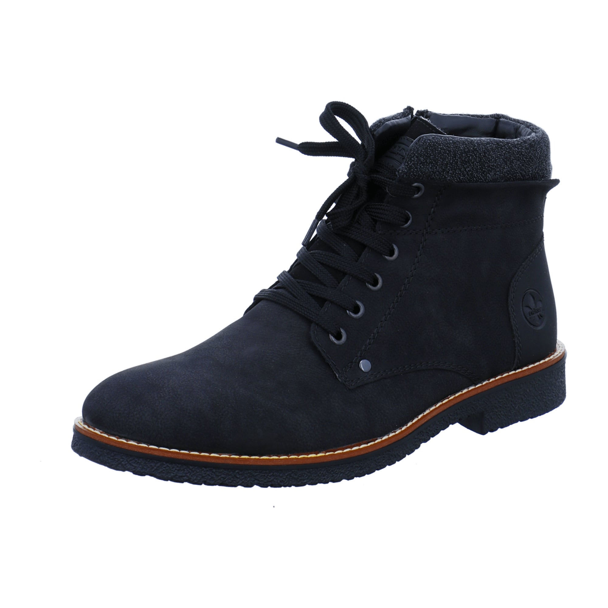 Rieker Black Lace-Up Ankle Boots with Warm Lining for Fall/Winter - Fast Shipping