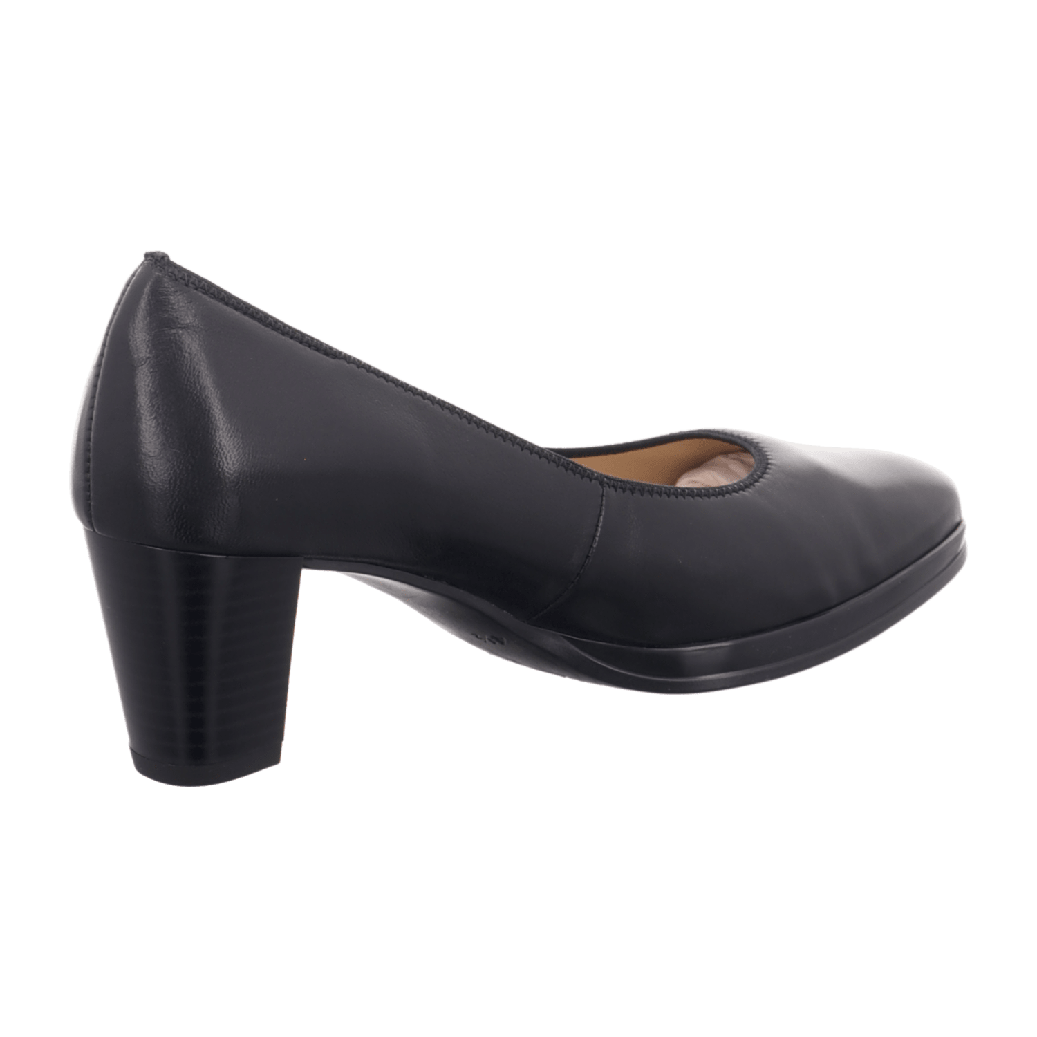 ARA ORLY Women's Pumps in Black Nubuck Leather with Round Toe and Rubber Sole - Bartel-Shop