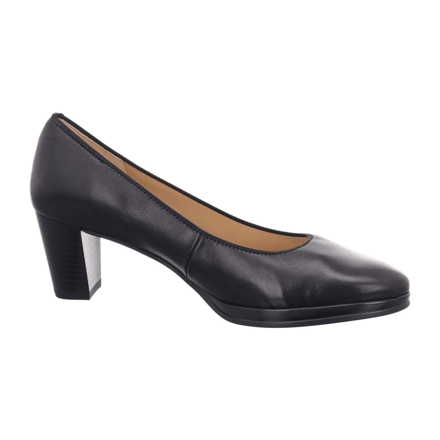 ARA ORLY Women's Pumps in Black Nubuck Leather with Round Toe and Rubber Sole - Bartel-Shop