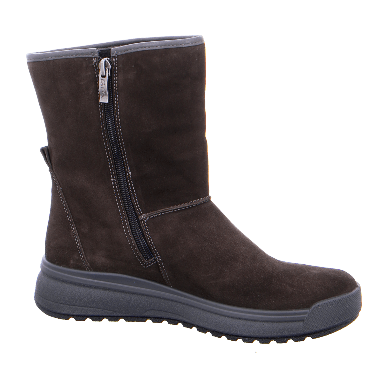 ARA ASPEN Women's Nubuck Leather Snow Boots with Zipper and Gore-Tex Lining, Black - Bartel-Shop