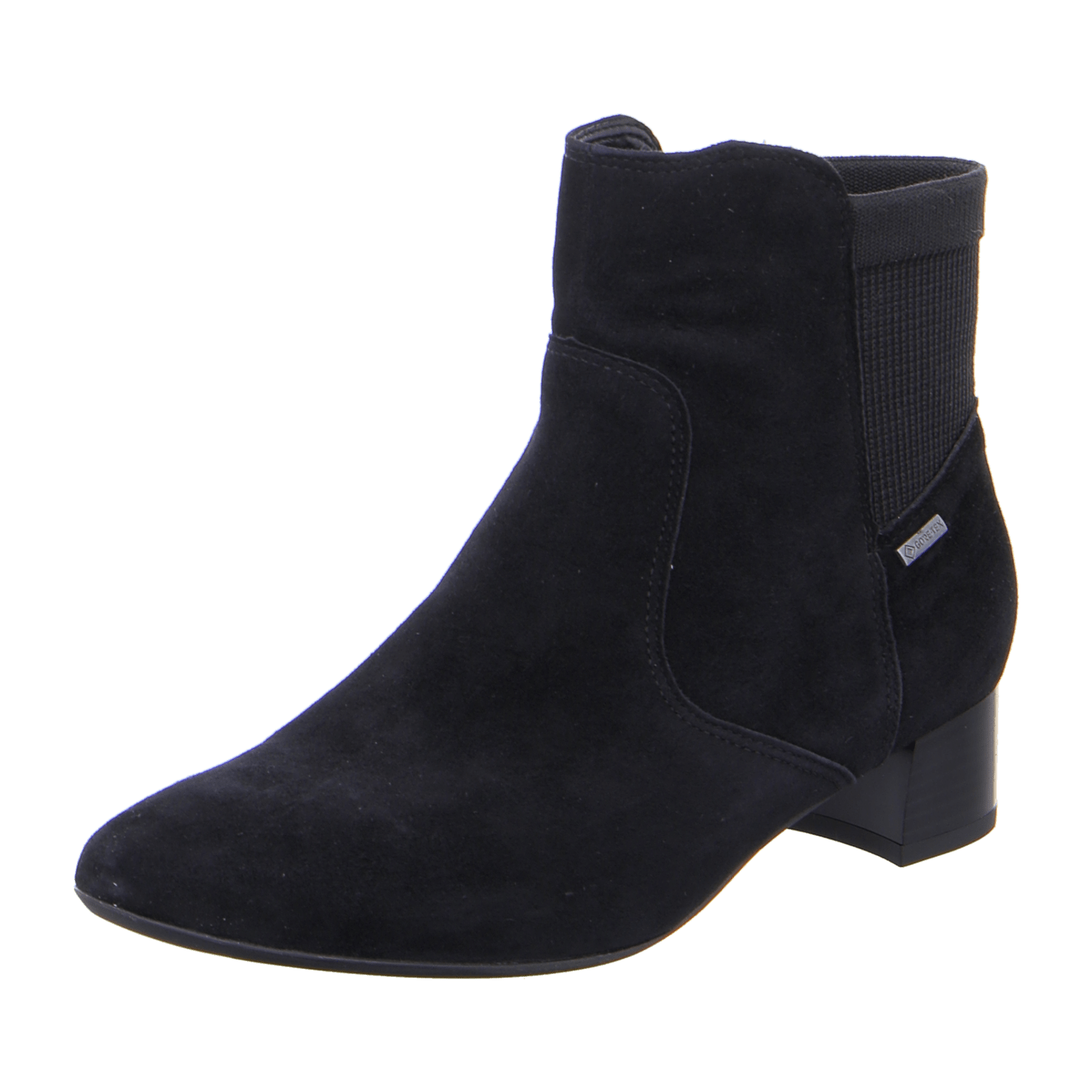 ARA VICENZA Women's Ankle Boots in Black Nubuck Leather with Side Zipper