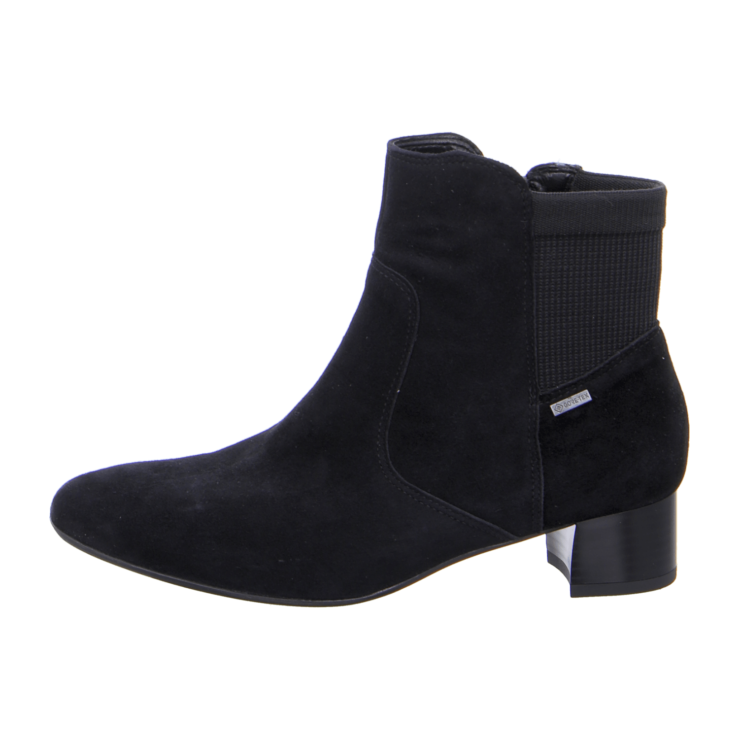 ARA VICENZA Women's Ankle Boots in Black Nubuck Leather with Side Zipper