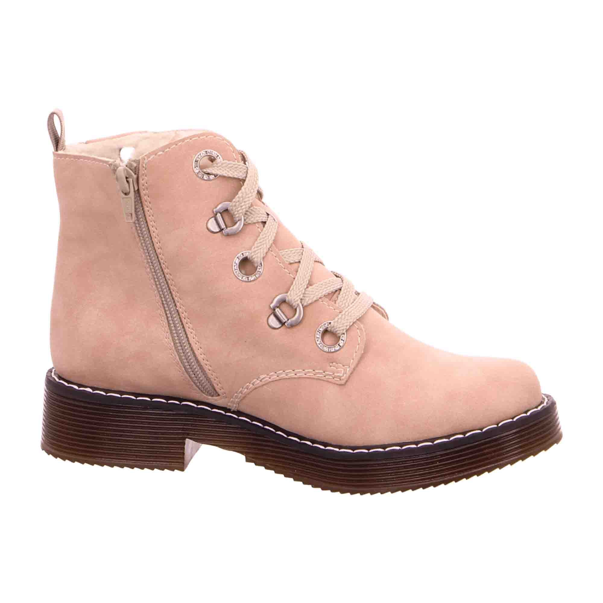 Rieker Pink Women's Shoes Lace-Up Synthetic Warm Lined Comfortable Casual