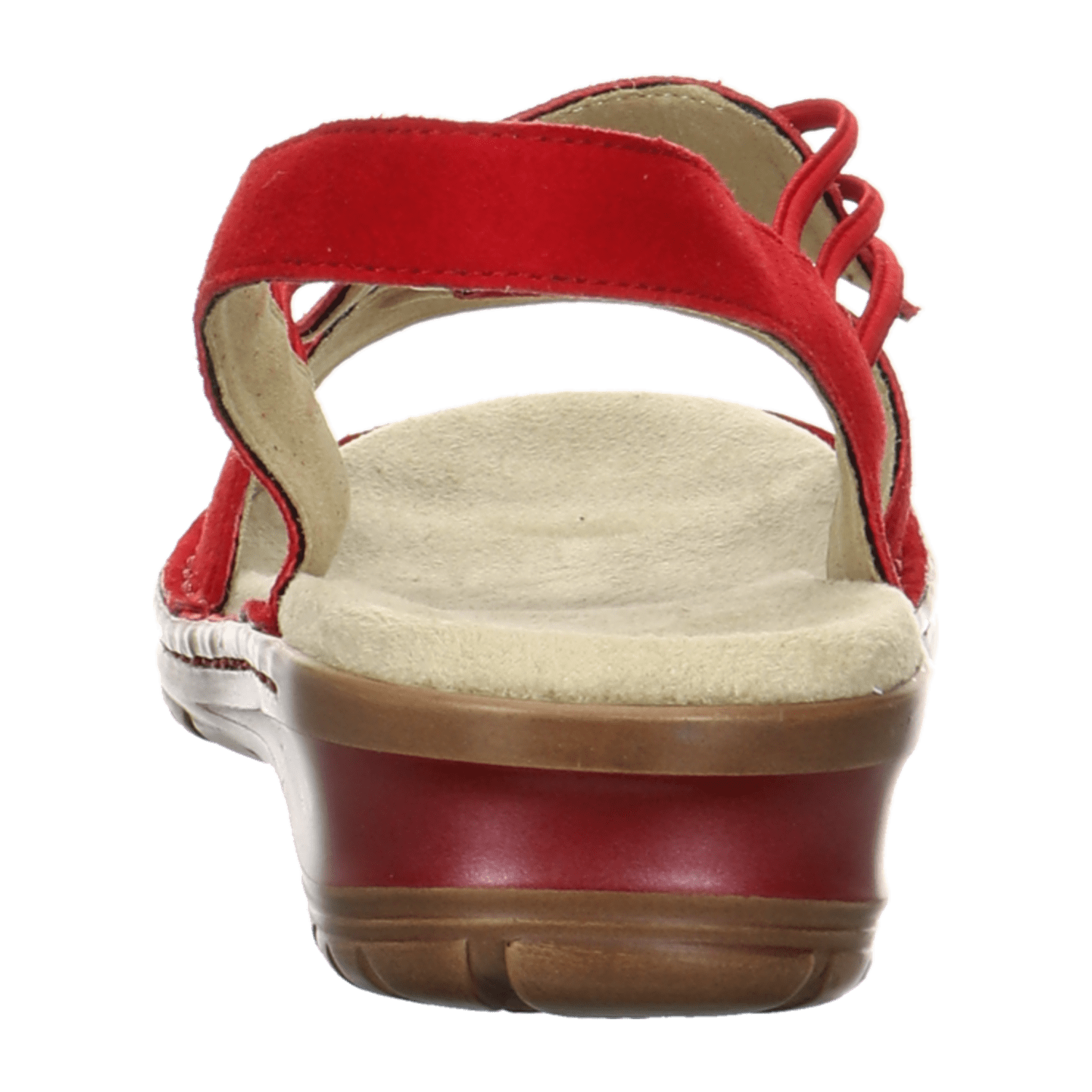ARA HAWAII Women's T-Bar Sandals in Red Nubuck Leather with Open Toe and Textile Lining