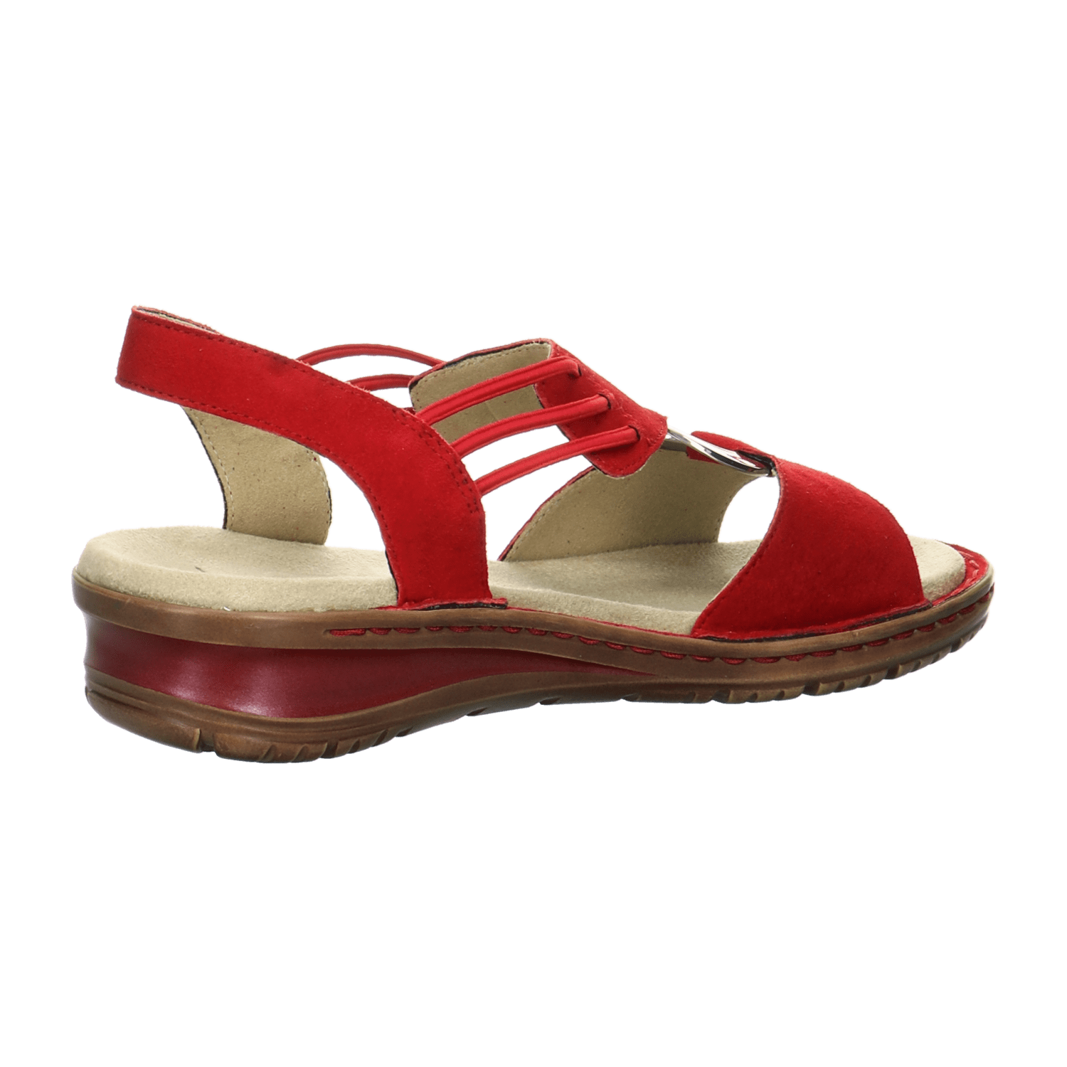 ARA HAWAII Women's T-Bar Sandals in Red Nubuck Leather with Open Toe and Textile Lining