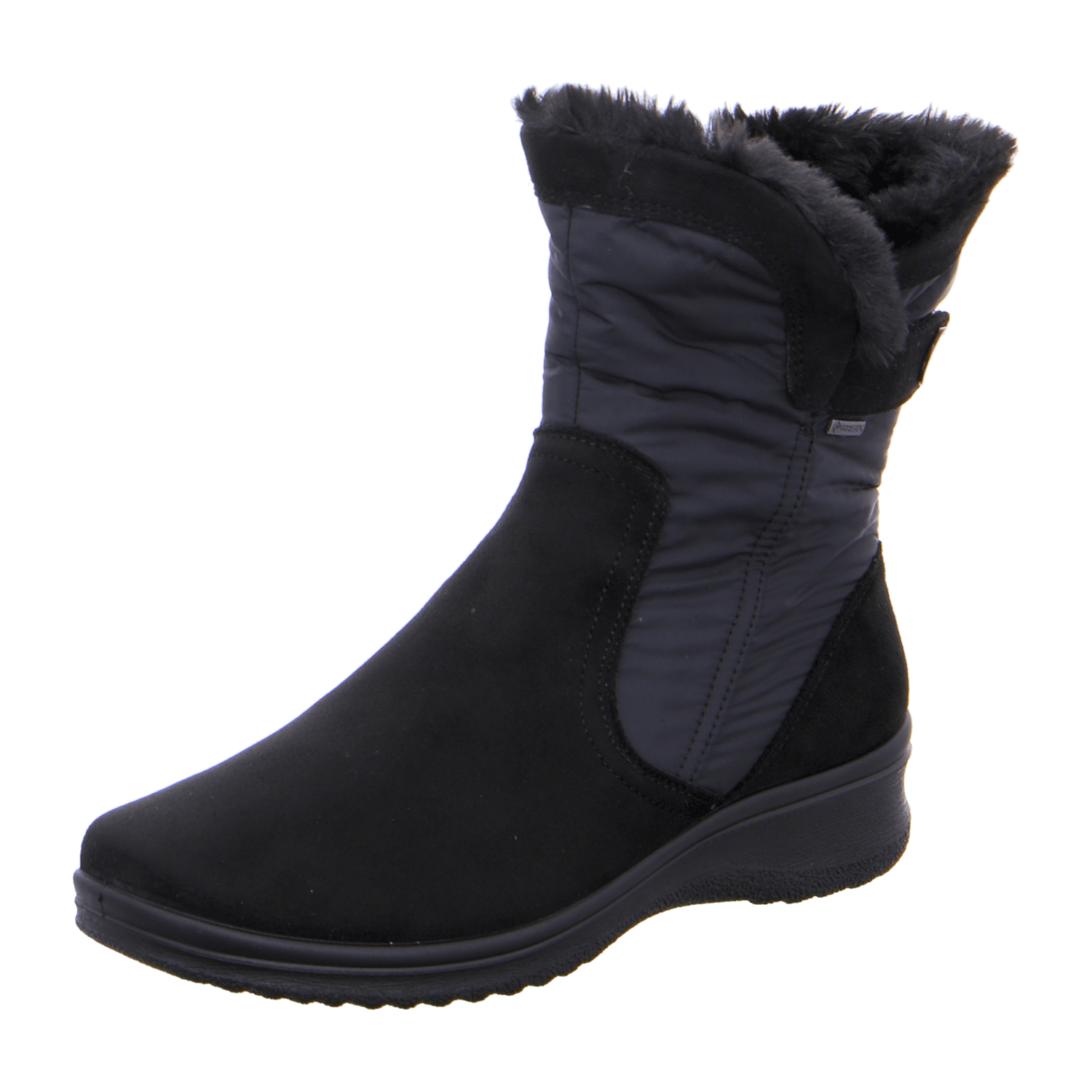 ARA Women's Snow Boots in Black with Zipper, Textile Upper with Gore-Tex Warm Lining and Polyurethane Sole - Bartel-Shop