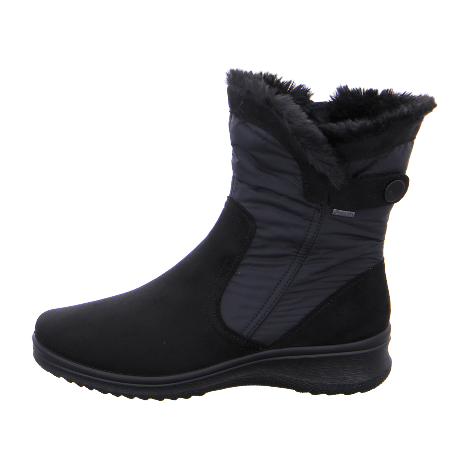 ARA Women's Snow Boots in Black with Zipper, Textile Upper with Gore-Tex Warm Lining and Polyurethane Sole - Bartel-Shop