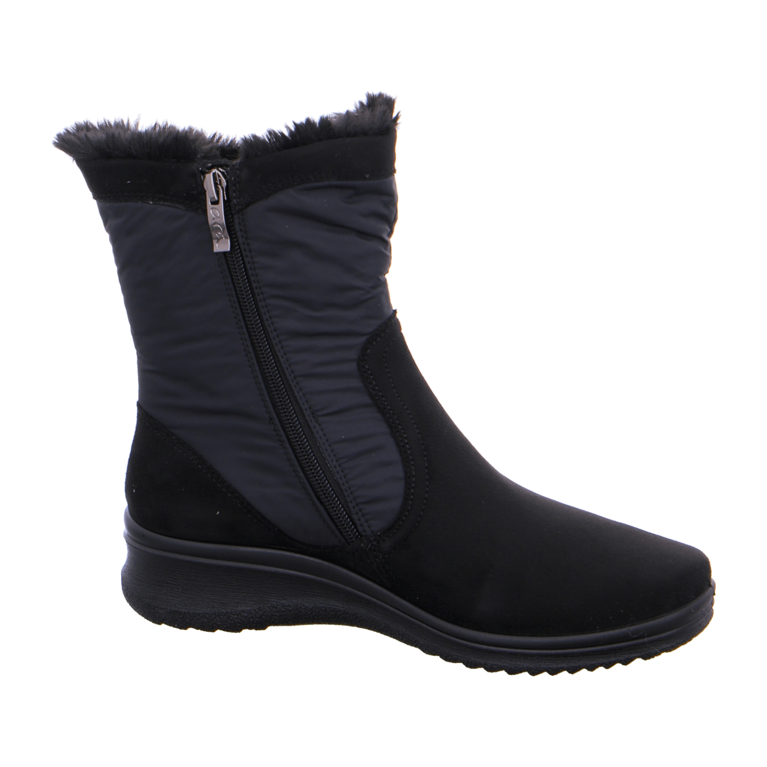 ARA Women's Snow Boots in Black with Zipper, Textile Upper with Gore-Tex Warm Lining and Polyurethane Sole - Bartel-Shop