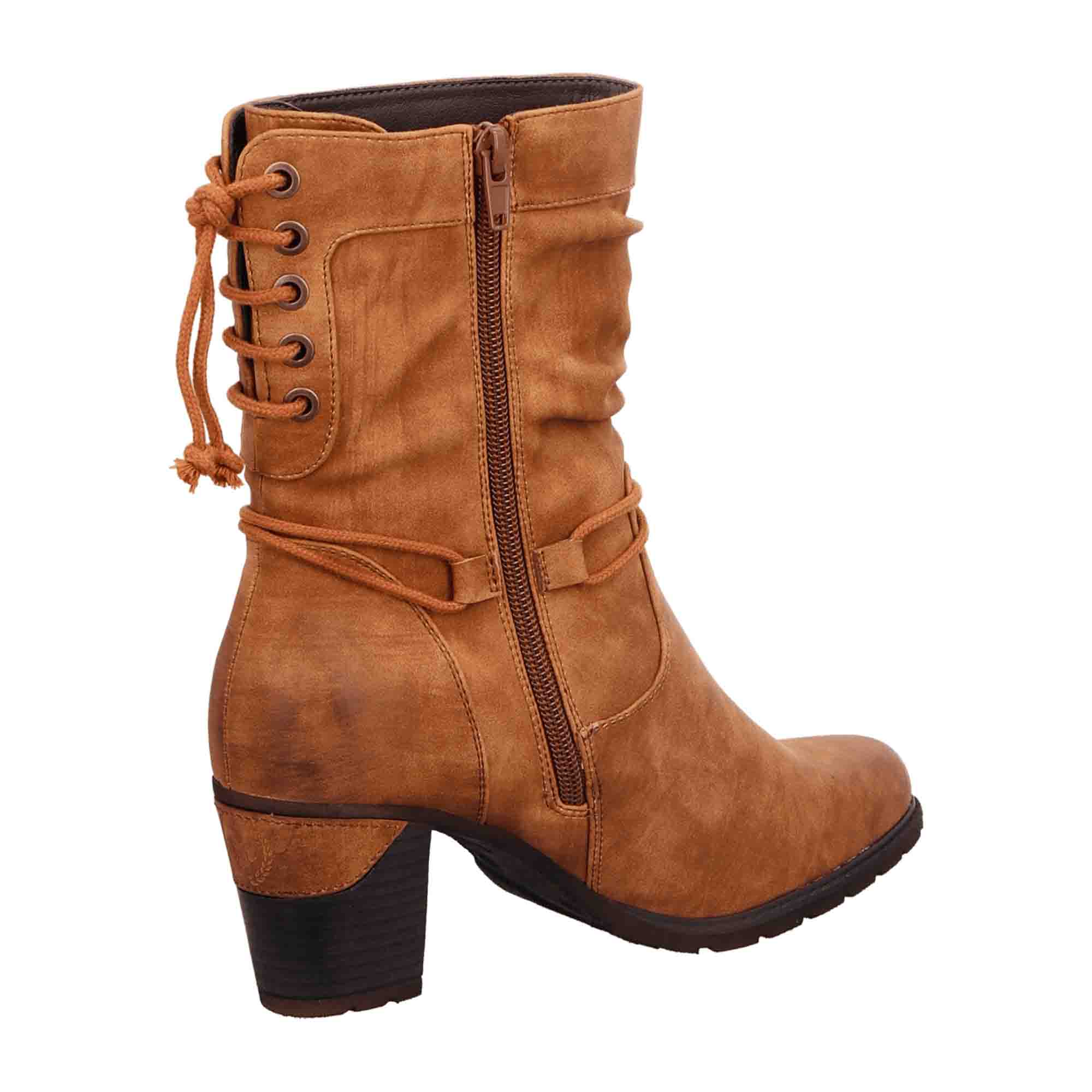 Rieker Women's Brown Classic High Shaft Boots with Side Zipper and Block Heel
