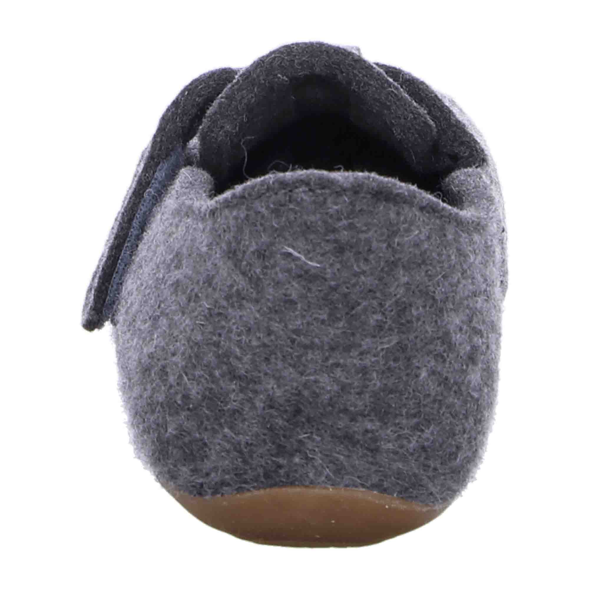 Haflinger Everest Focus Men's Wool Felt Slippers, Anthracite Grey, Removable Footbed - 481056-4