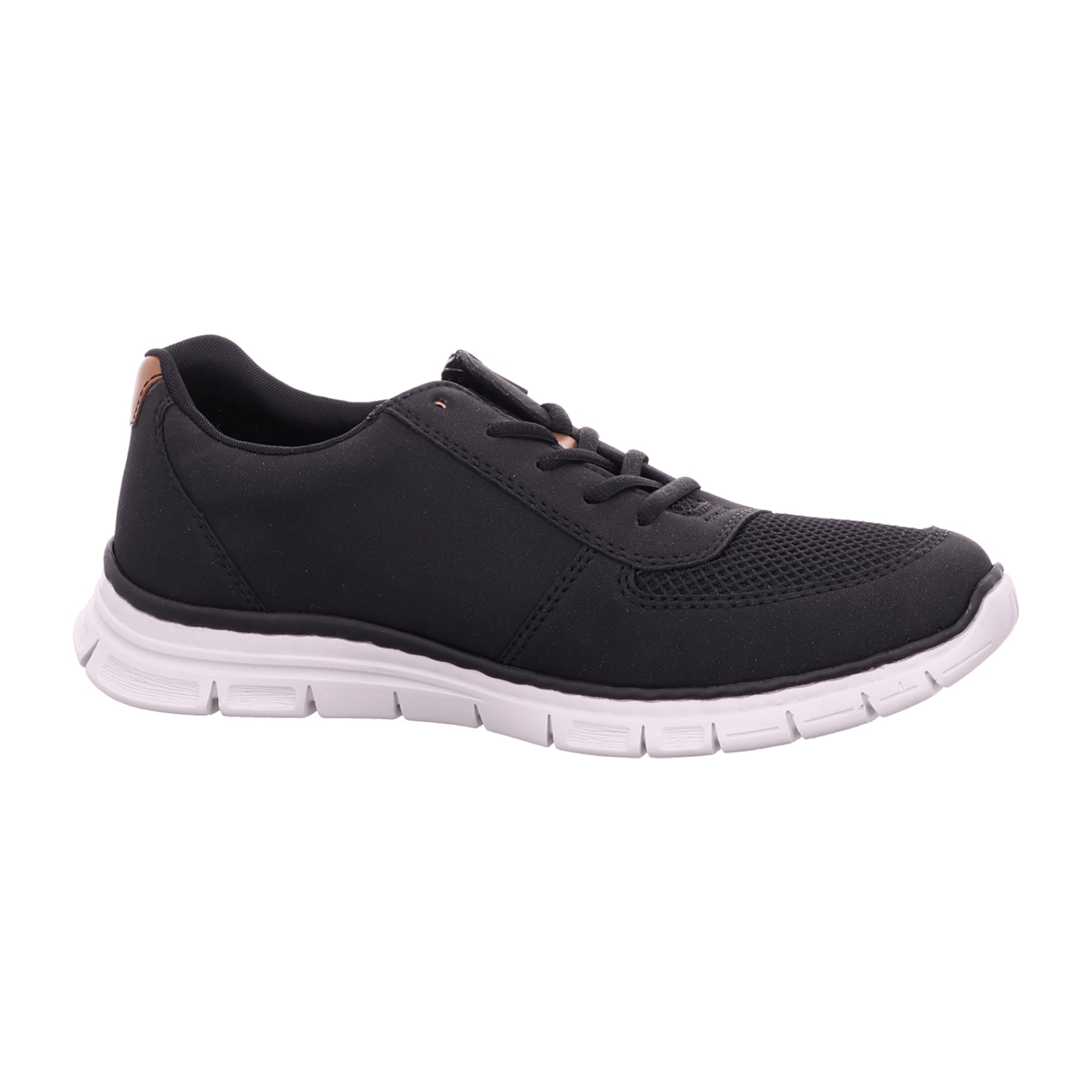 Rieker Men's Black Lace-Up Shoes with Zipper and Soft Textile Lining