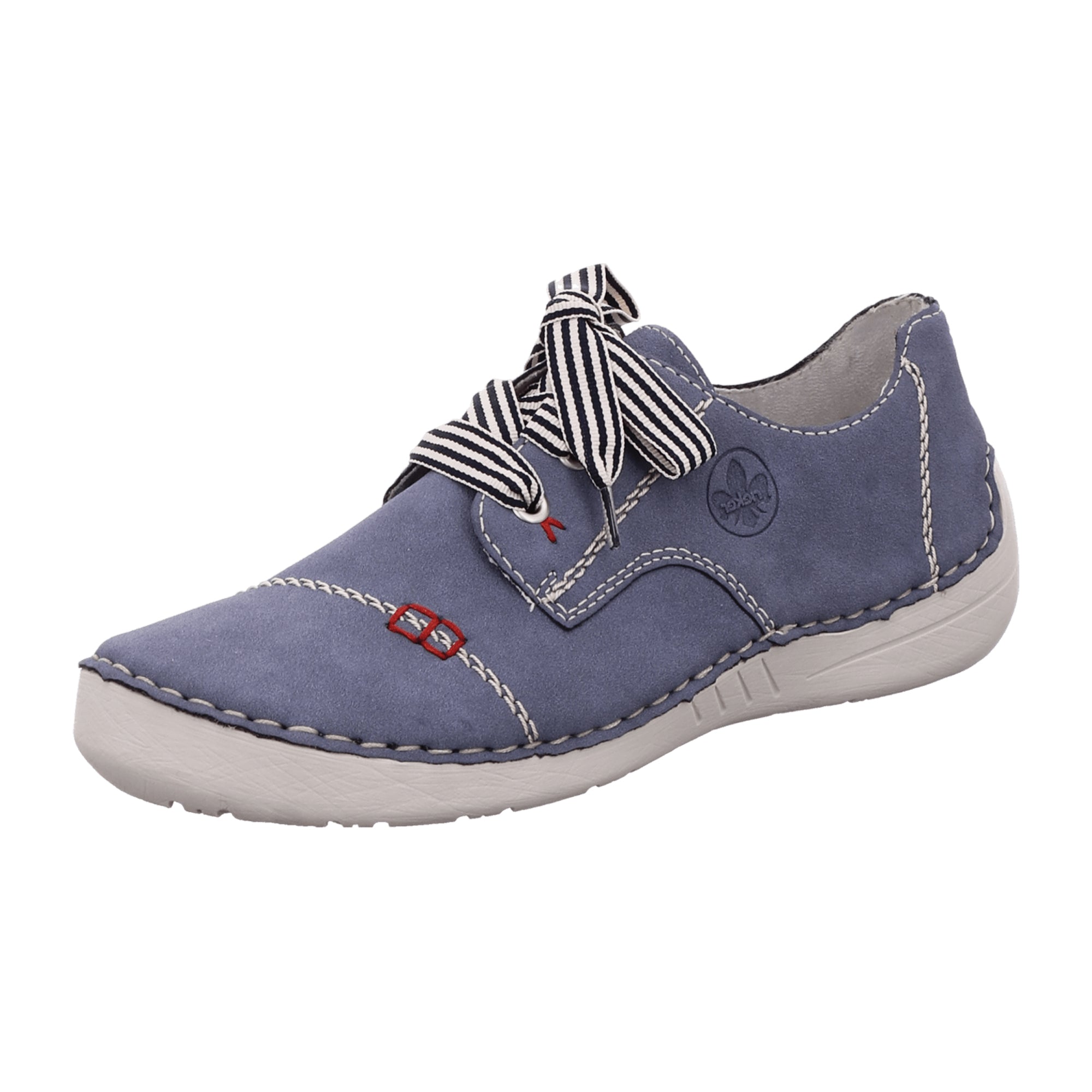 Rieker Women's Casual Lace-Up Shoes Blue Synthetic Leather Comfortable Soles