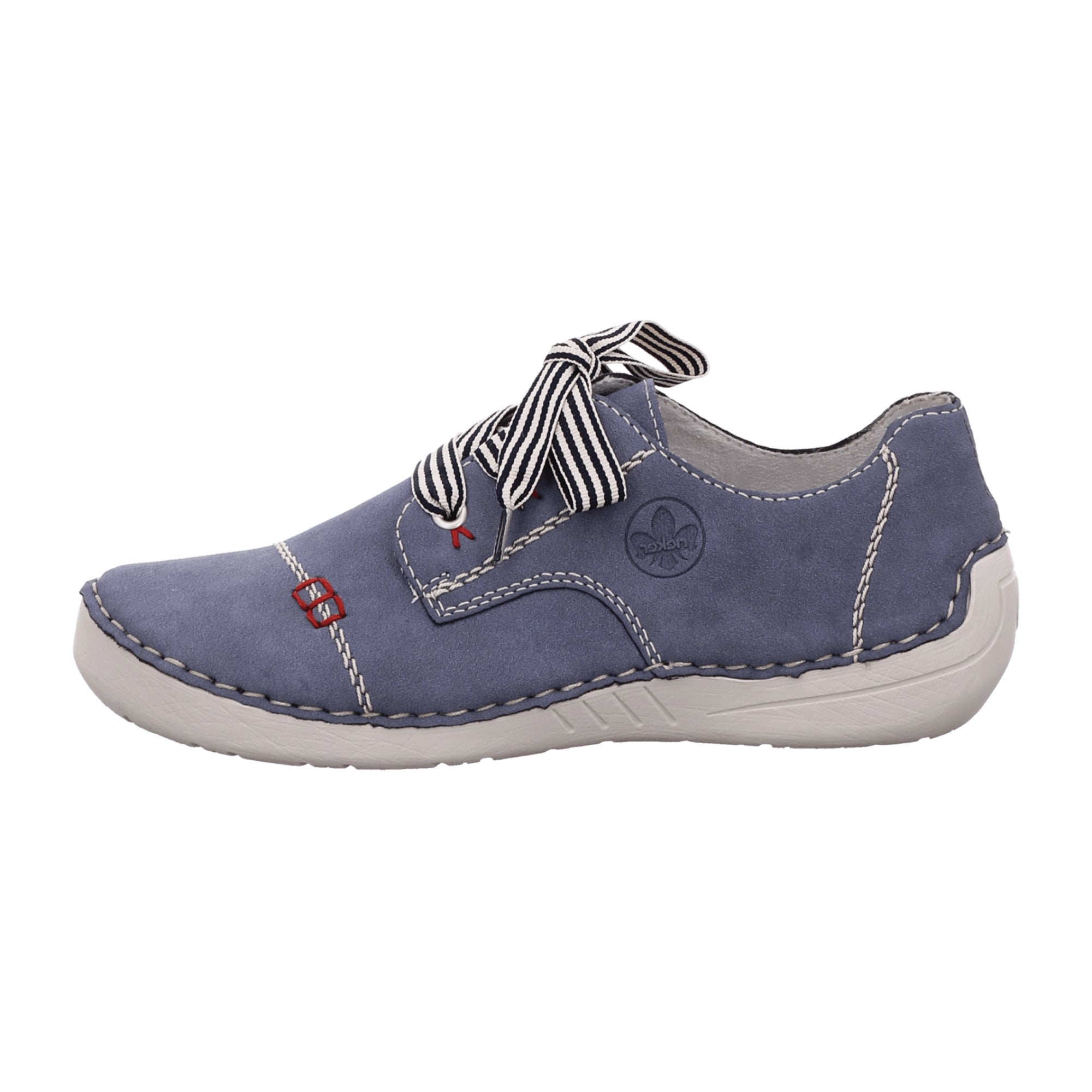 Rieker Women's Casual Lace-Up Shoes Blue Synthetic Leather Comfortable Soles