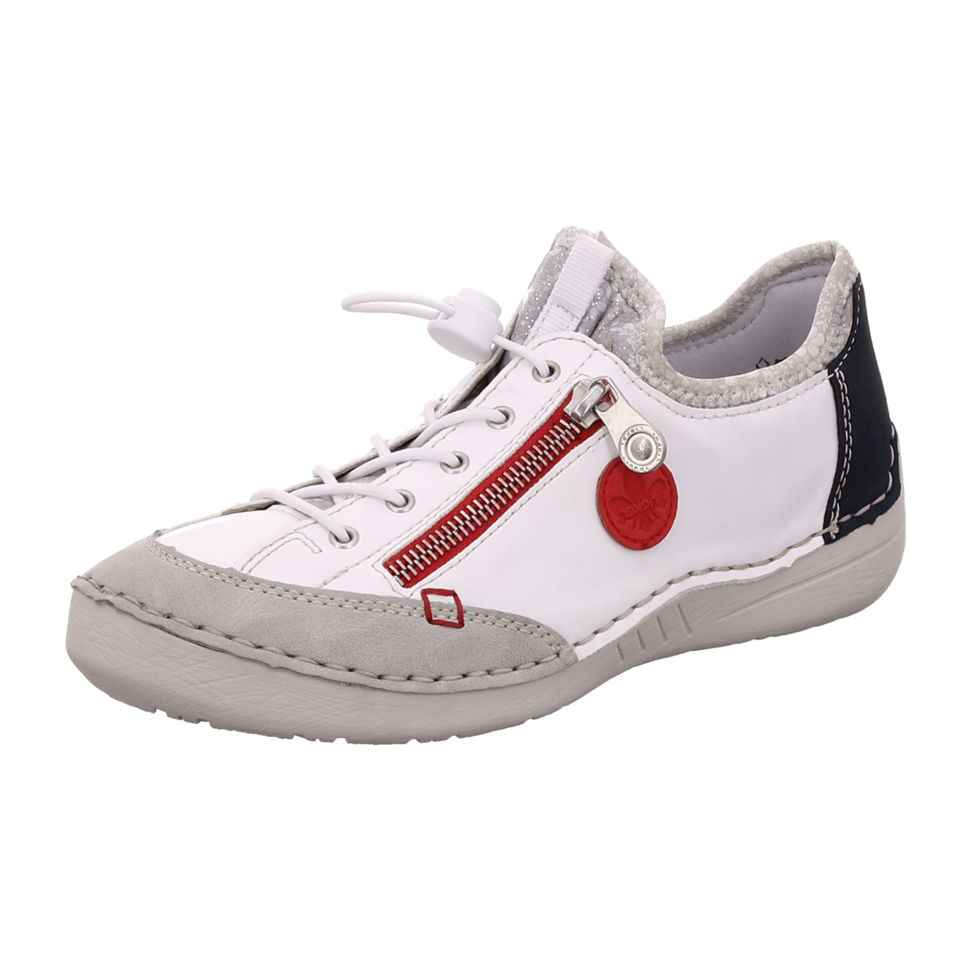 Rieker Women's White Casual Lace-Up Shoes with Comfortable Soft Sole