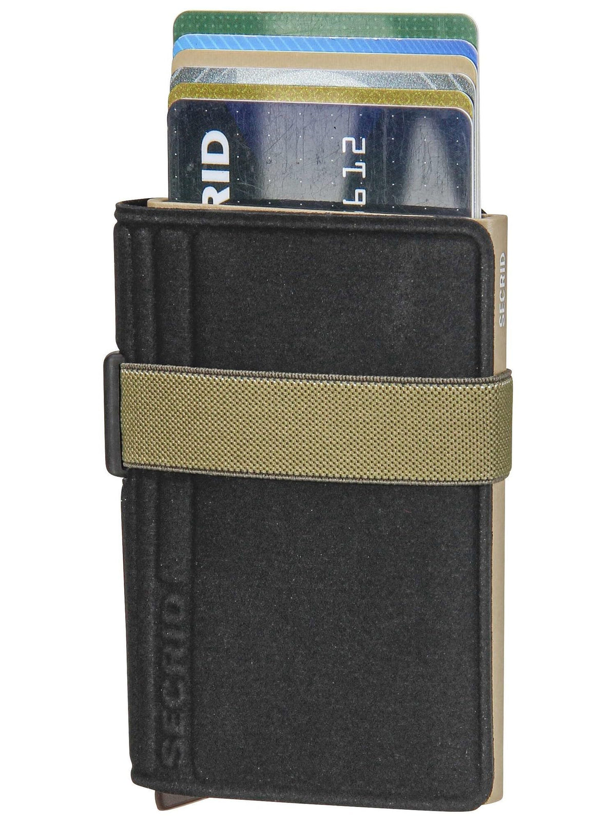 Secrid Liba Band Wallet Black-Olive - Minimalist RFID Pop-Up Leather Wallet