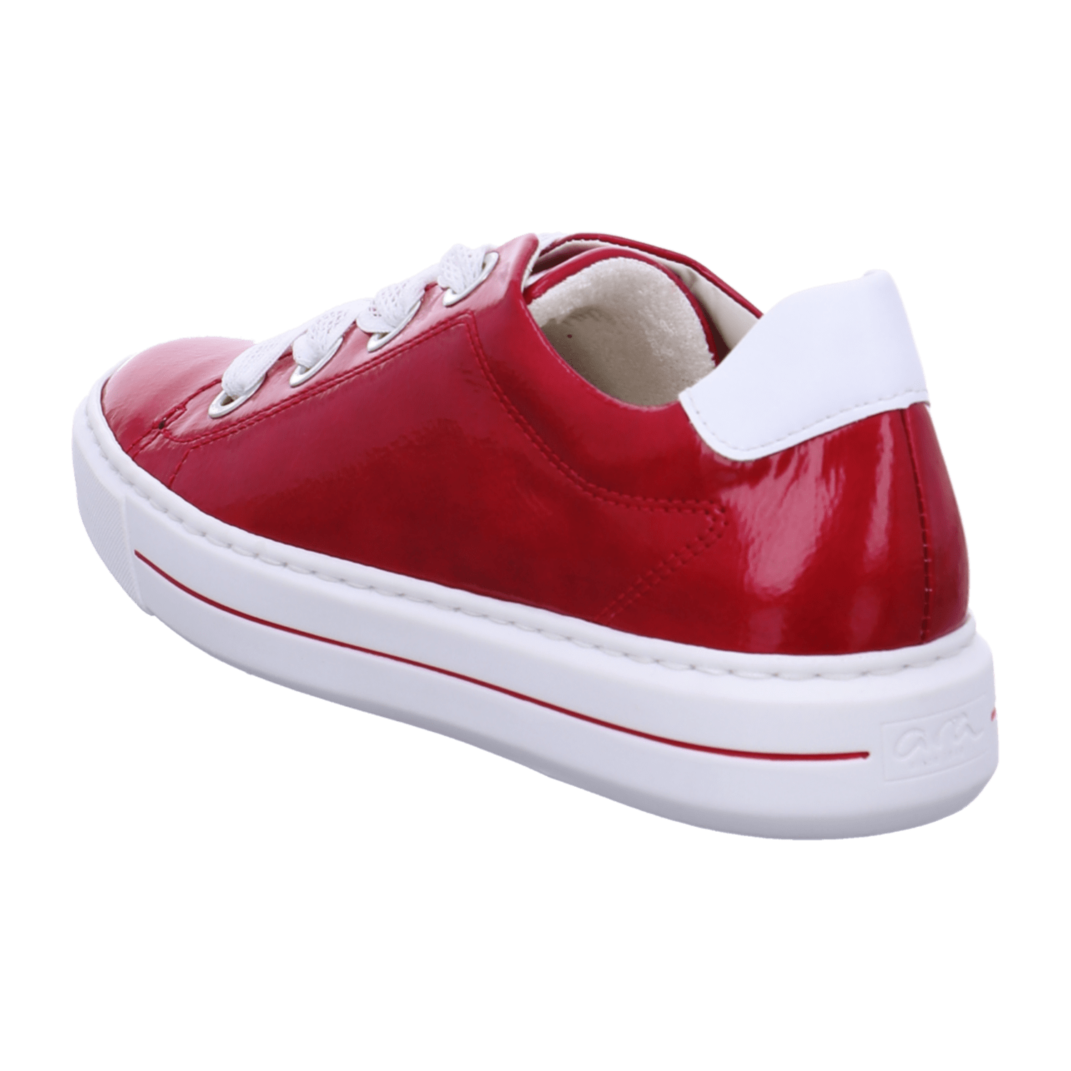ARA COURTYARD Women's Sneakers in Red Patent Leather with Lacing and Cold-Weather Lined Interior - Bartel-Shop