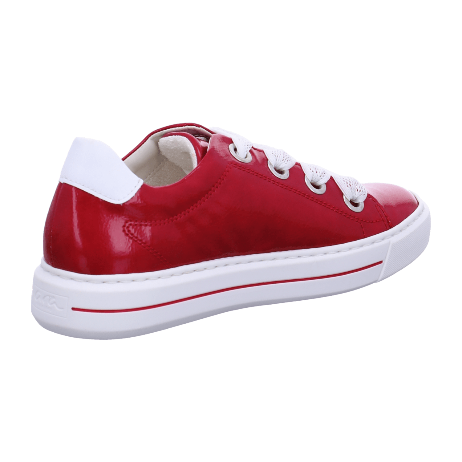 ARA COURTYARD Women's Sneakers in Red Patent Leather with Lacing and Cold-Weather Lined Interior - Bartel-Shop