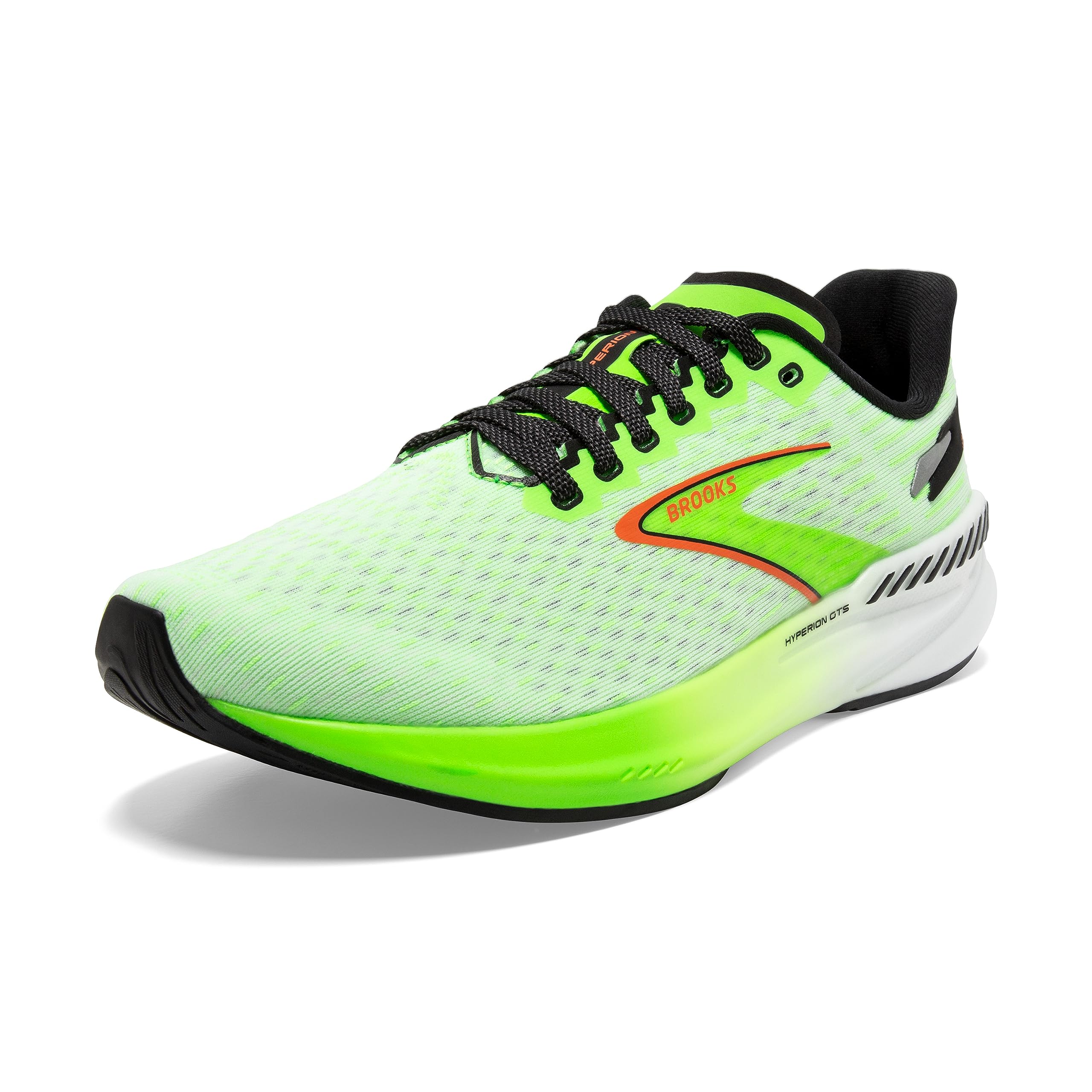 Brooks Hyperion GTS Men’s Lightweight Road Running Shoes Green Gecko Red Orange White