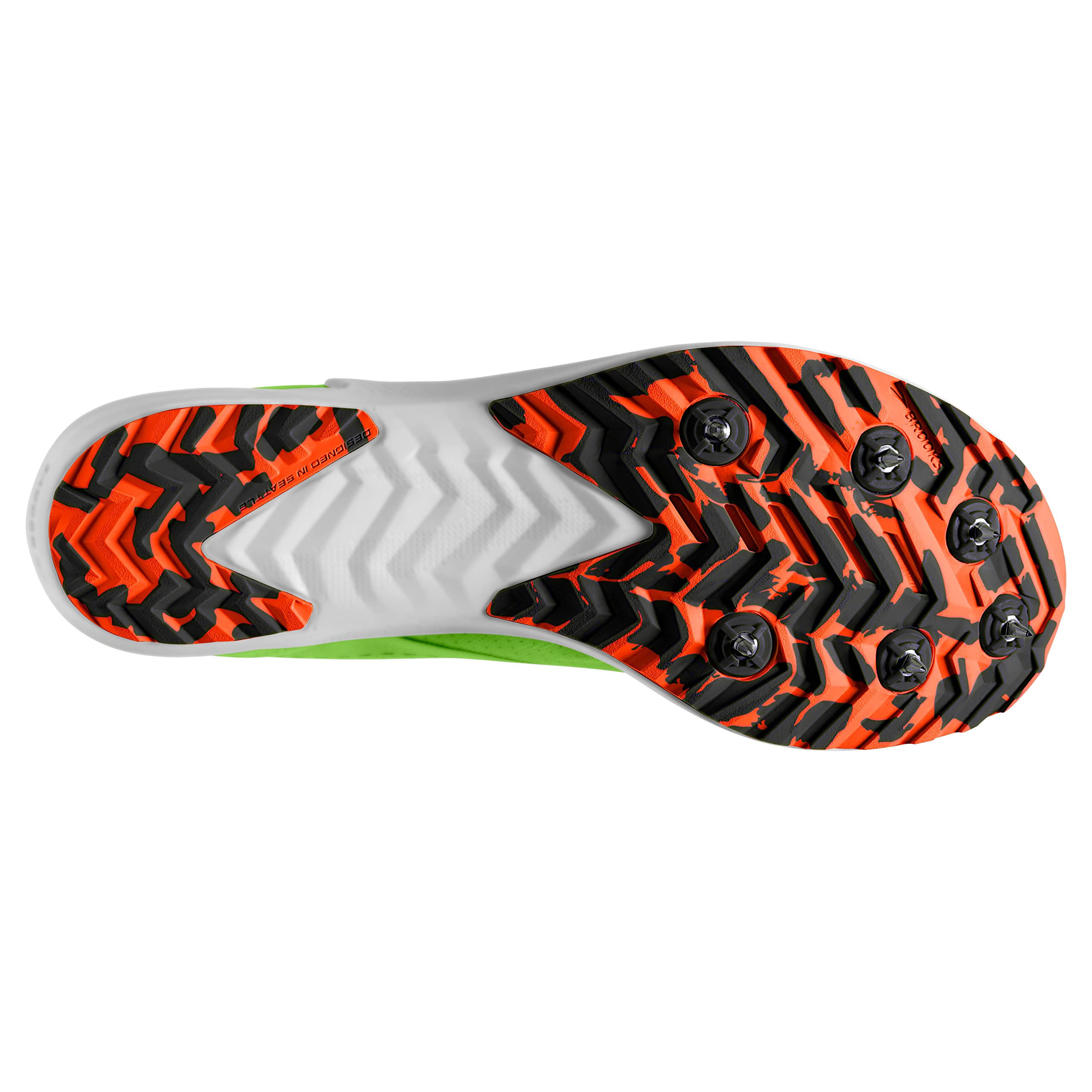 Brooks Men's Road Running Shoes Mesh Gecko Green Orange Red White