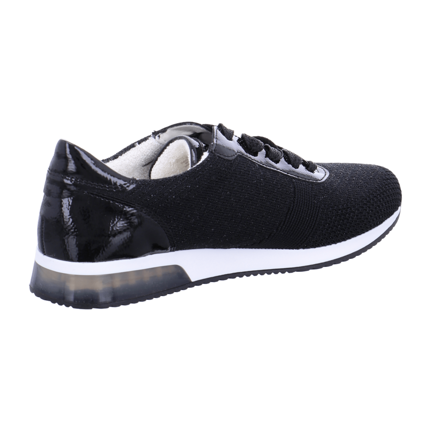 ARA LISBON Women's Sneakers Black Leather Casual Fashion Slip-On Round Toe