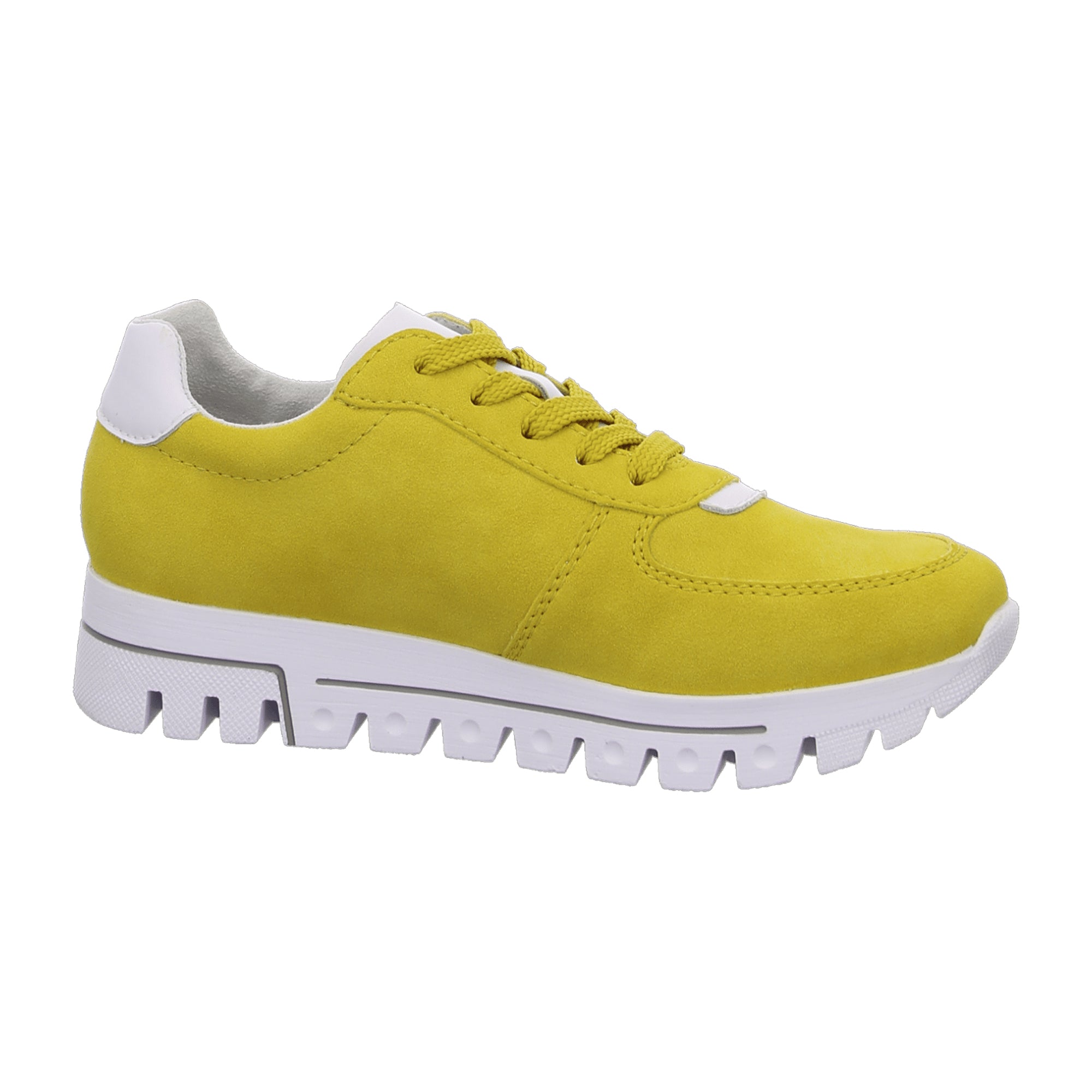 Rieker Women's Yellow Lace-Up Shoes Synthetic Leather Comfort Casual Sneakers