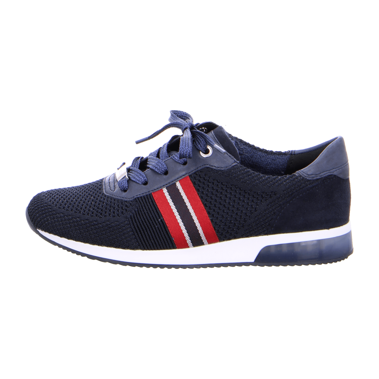 ARA LISBON Women's Nubuck Leather Slip-On Sneakers with Lace-Up Closure, Round Toe and Cold-Weather Lined Interior in Blue Silver
